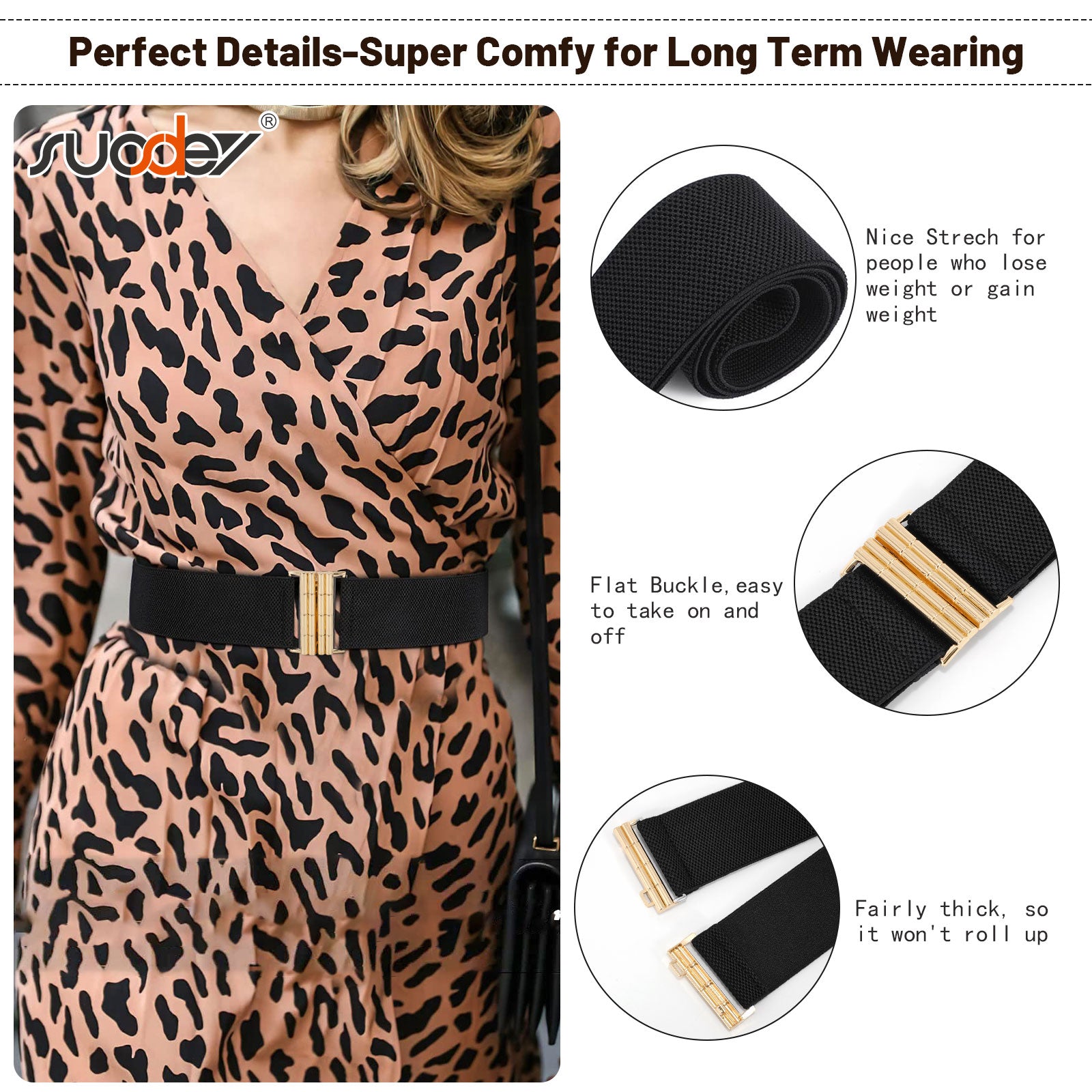 JASGOOD Women's Elastic Wide Dress Belt Retro Stretchy Waist Belt - JASGOOD OFFICIAL