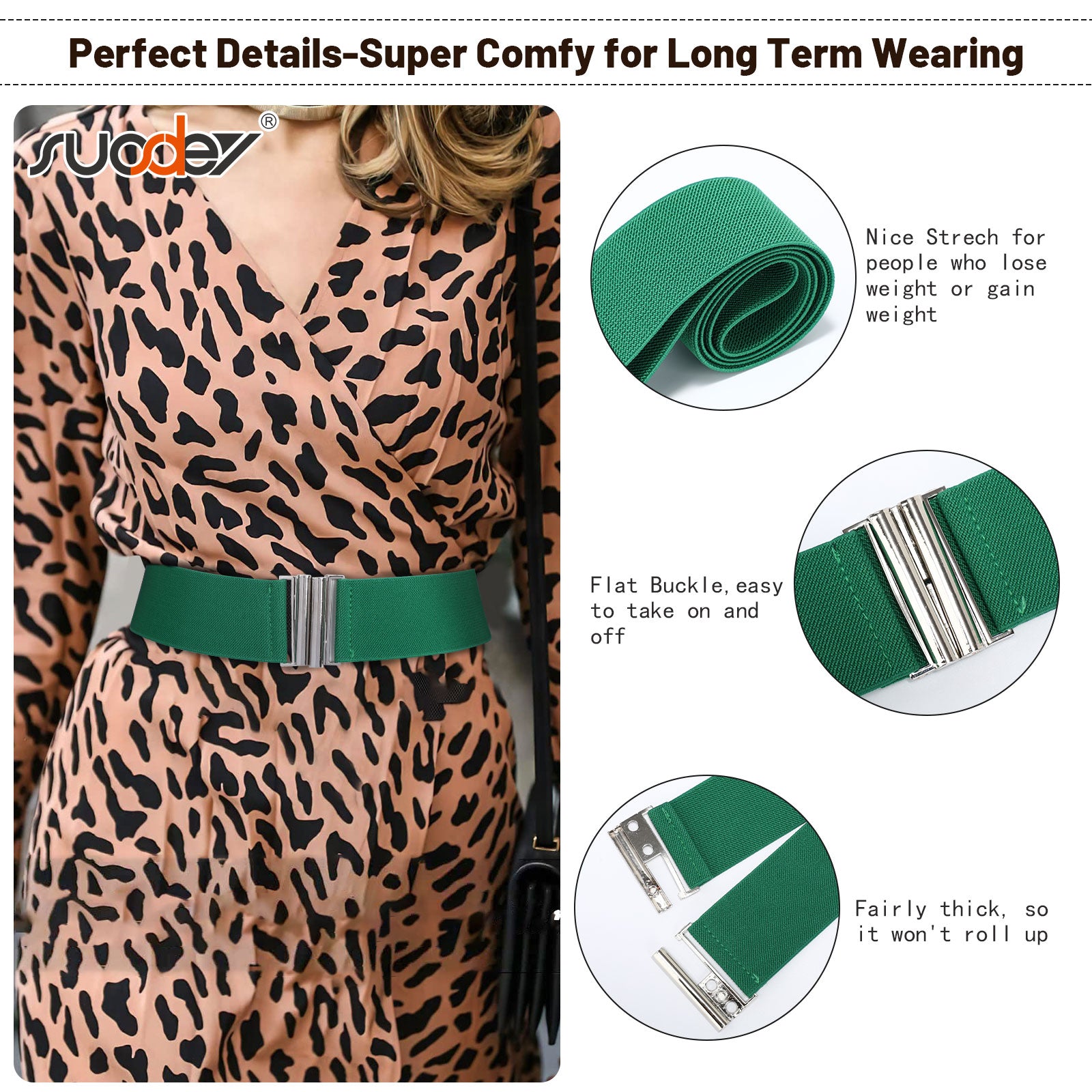 JASGOOD Women's Elastic Wide Dress Belt Retro Stretchy Waist Belt - JASGOOD OFFICIAL