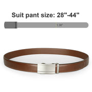 Men’s Leather Ratchet Belt Comfort Dress Belt for Men with Automatic Buckle in Gift Box 