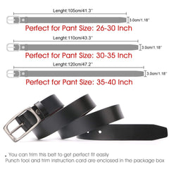 Women Leather Reversible Belt for Jeans Dress Pants Casual Ladies Belt for Girls with Solid Buckle By JASGOOD 