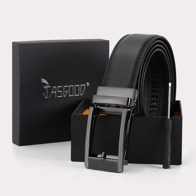 Ratchet Click Men's Belt,Leather Dress Holeless Belt for Men With Side –  JASGOOD OFFICIAL