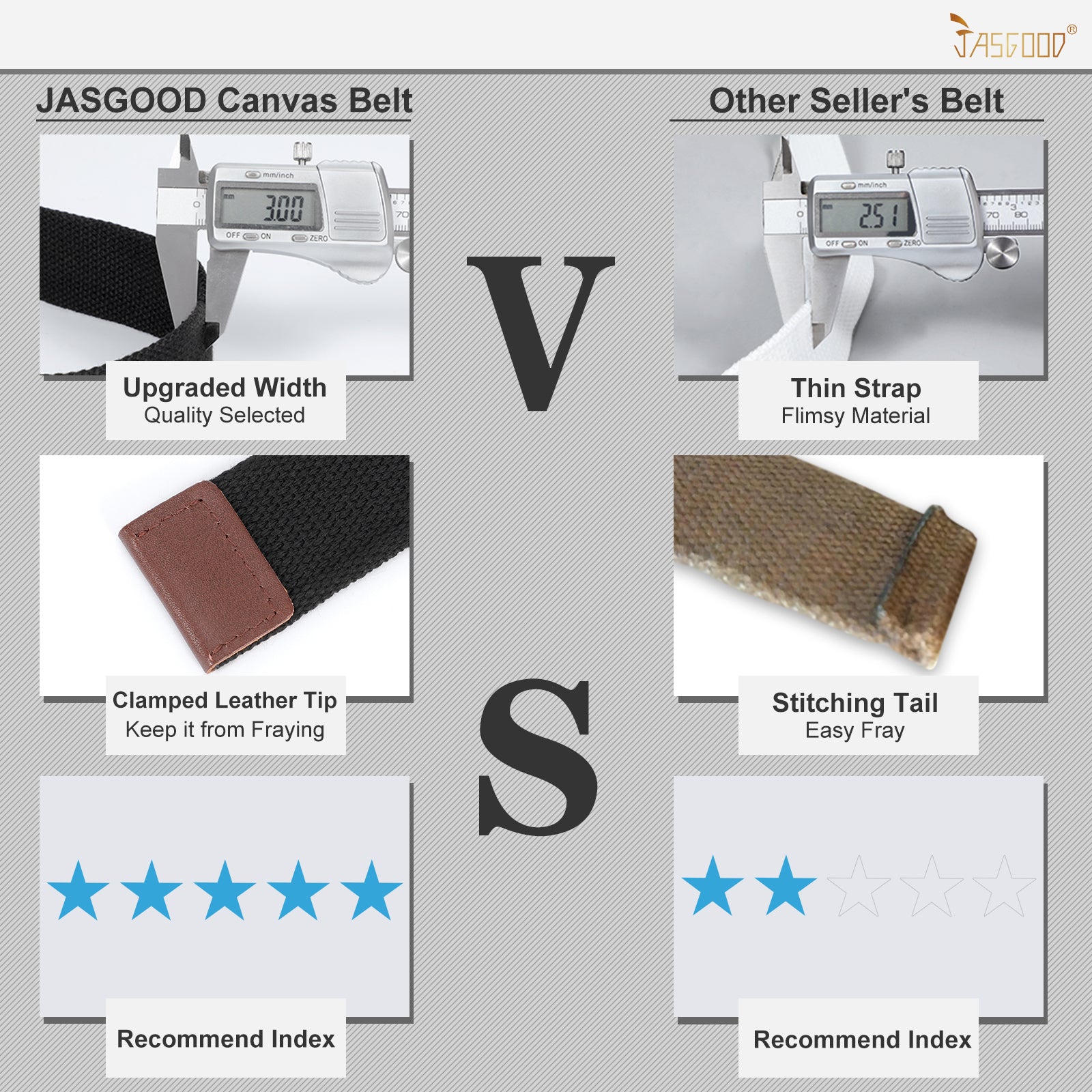 2pcs Men's Belt Kids Canvas Web Belt Football Belt with Double D-ring Buckle - JASGOOD OFFICIAL