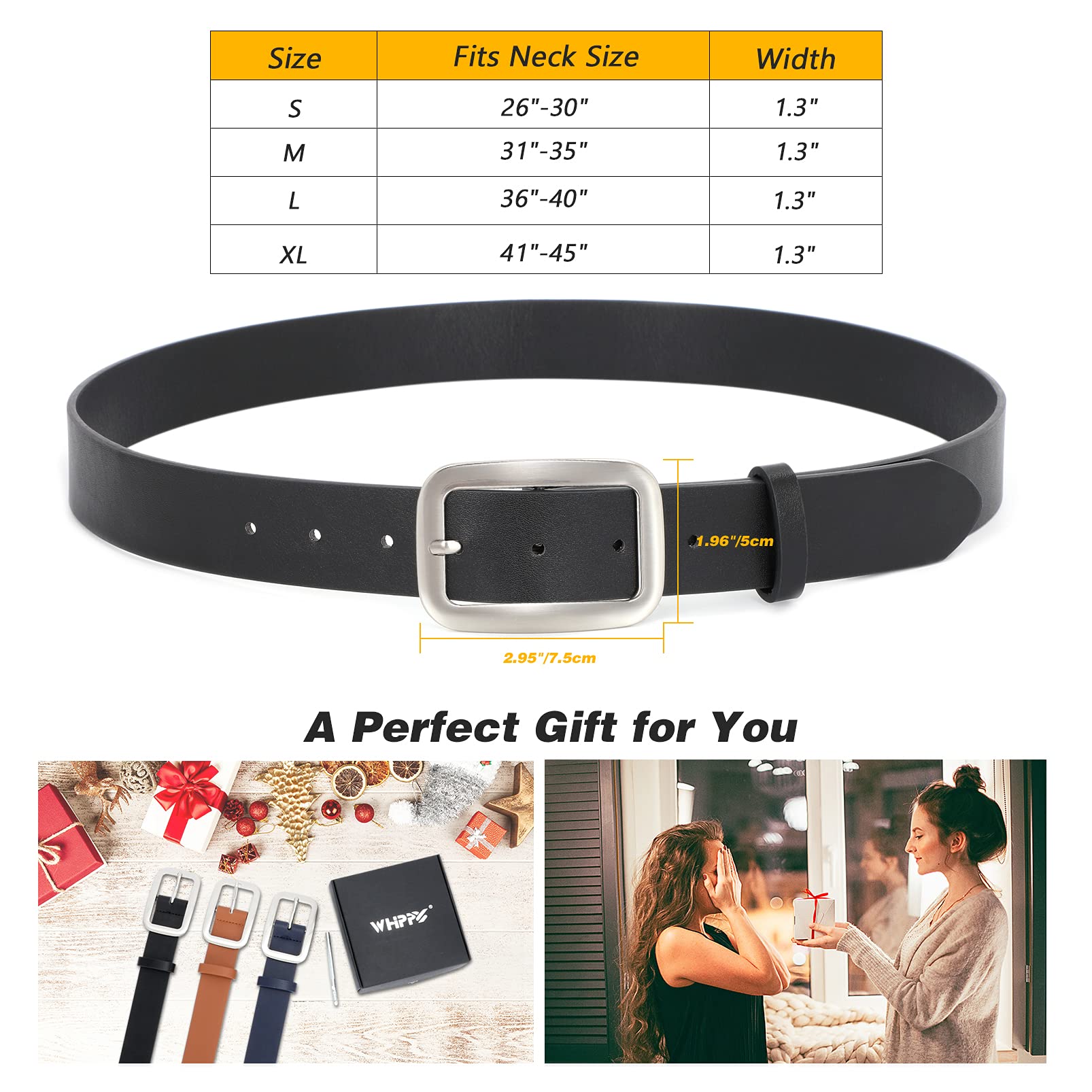 Women Leather Belts for Jeans Pants Fashion Dress Belt for Women with Solid Pin Buckle - JASGOOD OFFICIAL