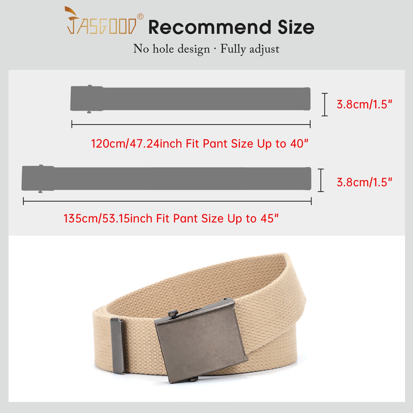 2PCS Men's Outdoor Plastic Belt with Removable Buckle Hiking Belt - JASGOOD OFFICIAL