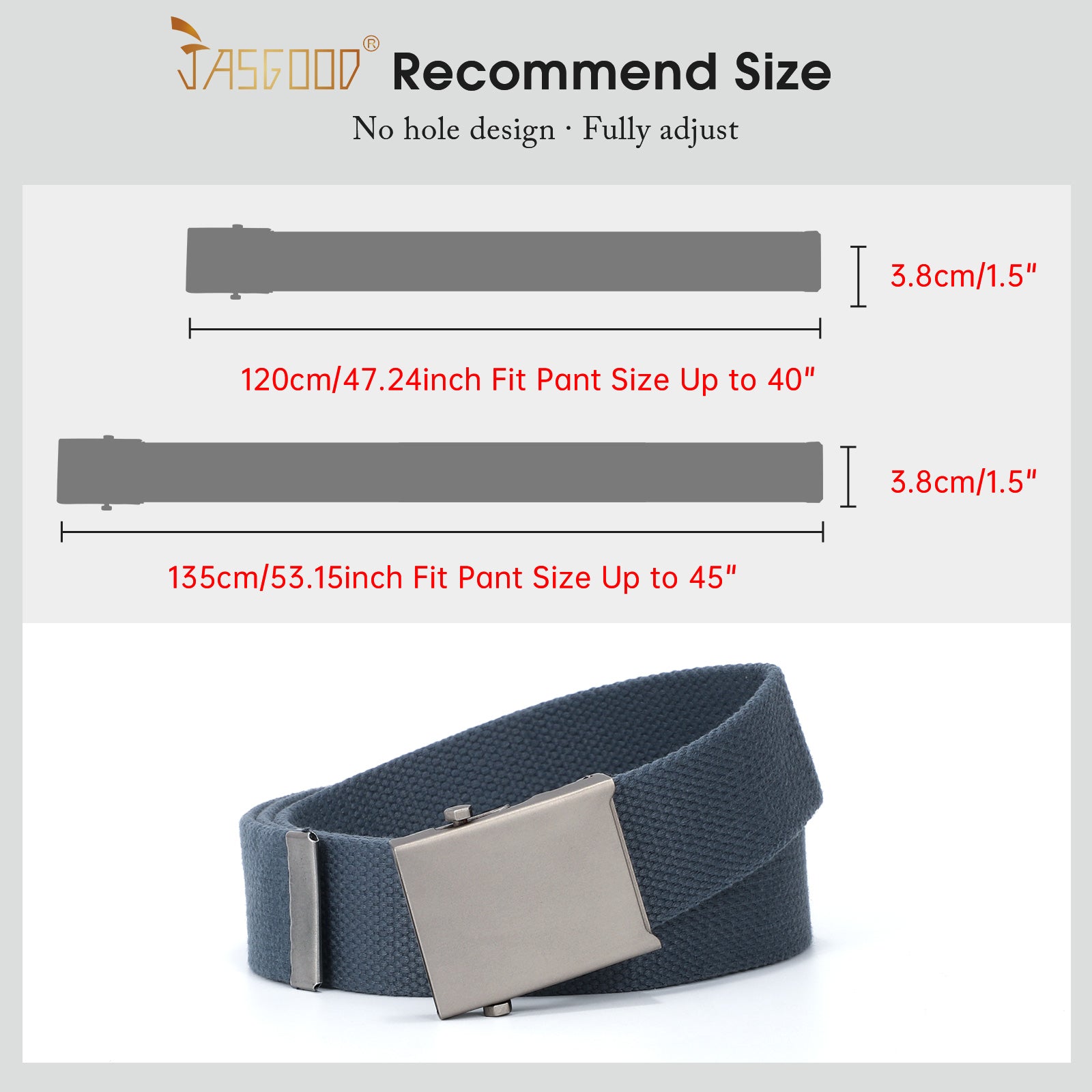 2PCS Men's Outdoor Plastic Belt with Removable Buckle Hiking Belt - JASGOOD OFFICIAL