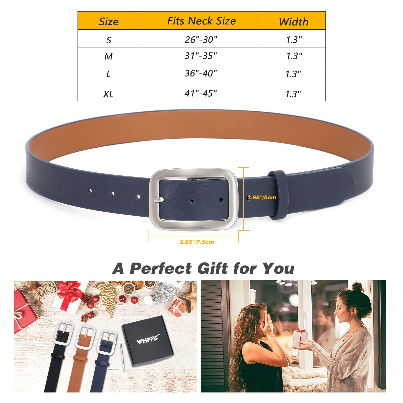 Women Leather Belts for Jeans Pants Fashion Dress Belt for Women with Solid Pin Buckle - JASGOOD OFFICIAL