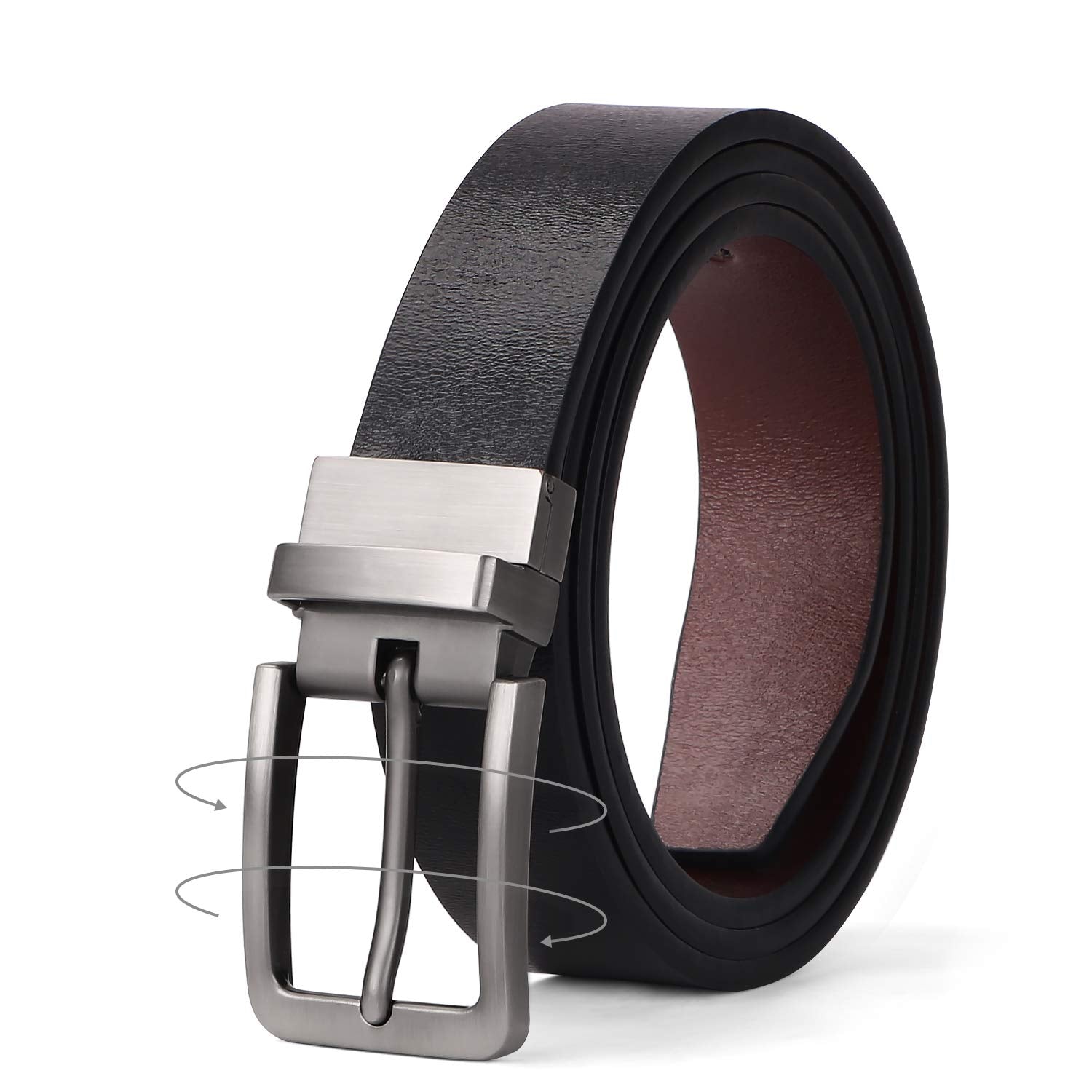 JASGOOD Women Leather Reversible Belt, Ladies Belt for Jeans with Rotated Buckle - JASGOOD OFFICIAL