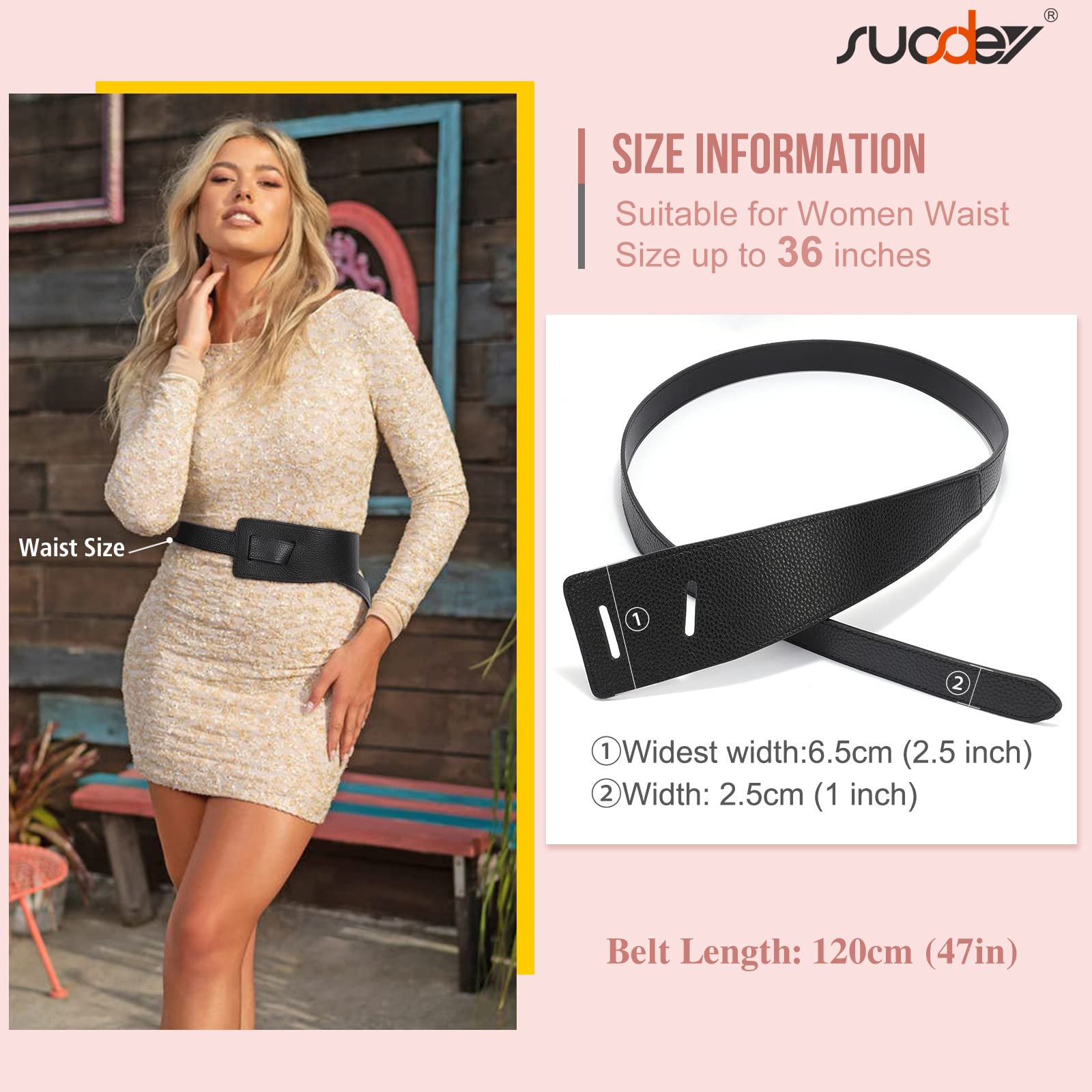 Women Leather Belt No Buckle Fashion Tie Knot Belt for Dress Women Cinch Cowhide Waist Leather Belt - JASGOOD OFFICIAL