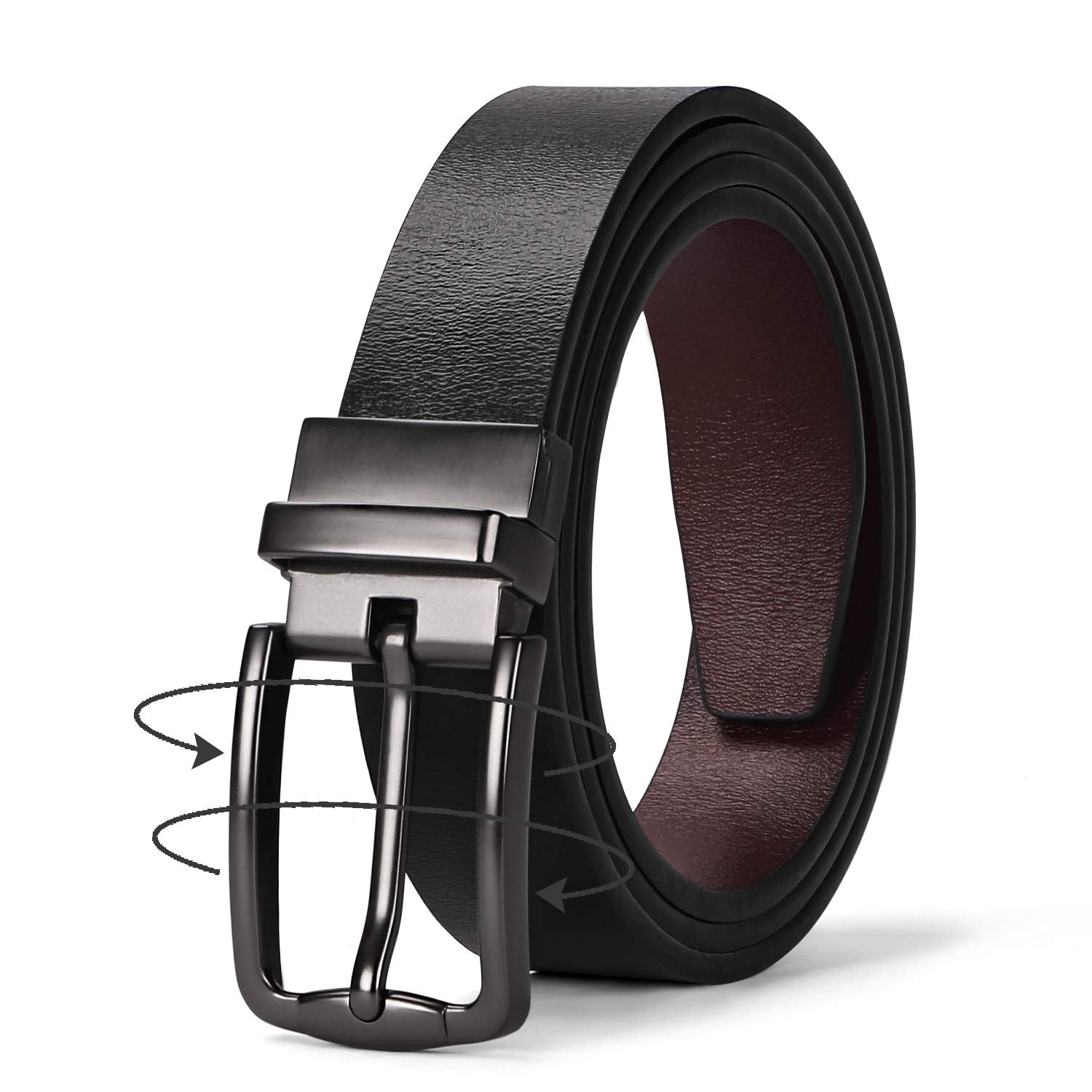 JASGOOD Women Leather Reversible Belt, Ladies Belt for Jeans with Rotated Buckle - JASGOOD OFFICIAL
