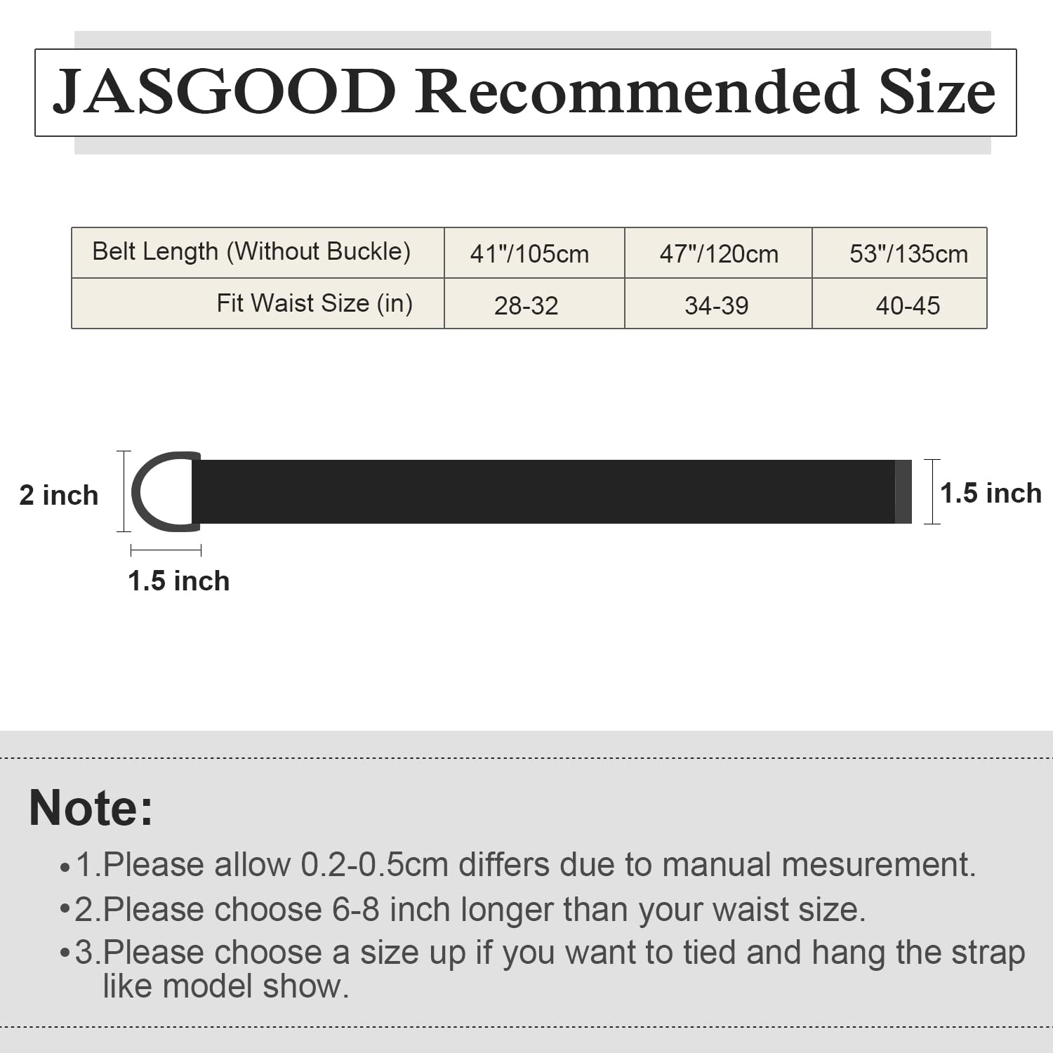 JASGOOD Men Women Canvas Belt Web Fabric Casual Belt with Black Double D-ring 1 1/2" Wide Set of 2 - JASGOOD OFFICIAL
