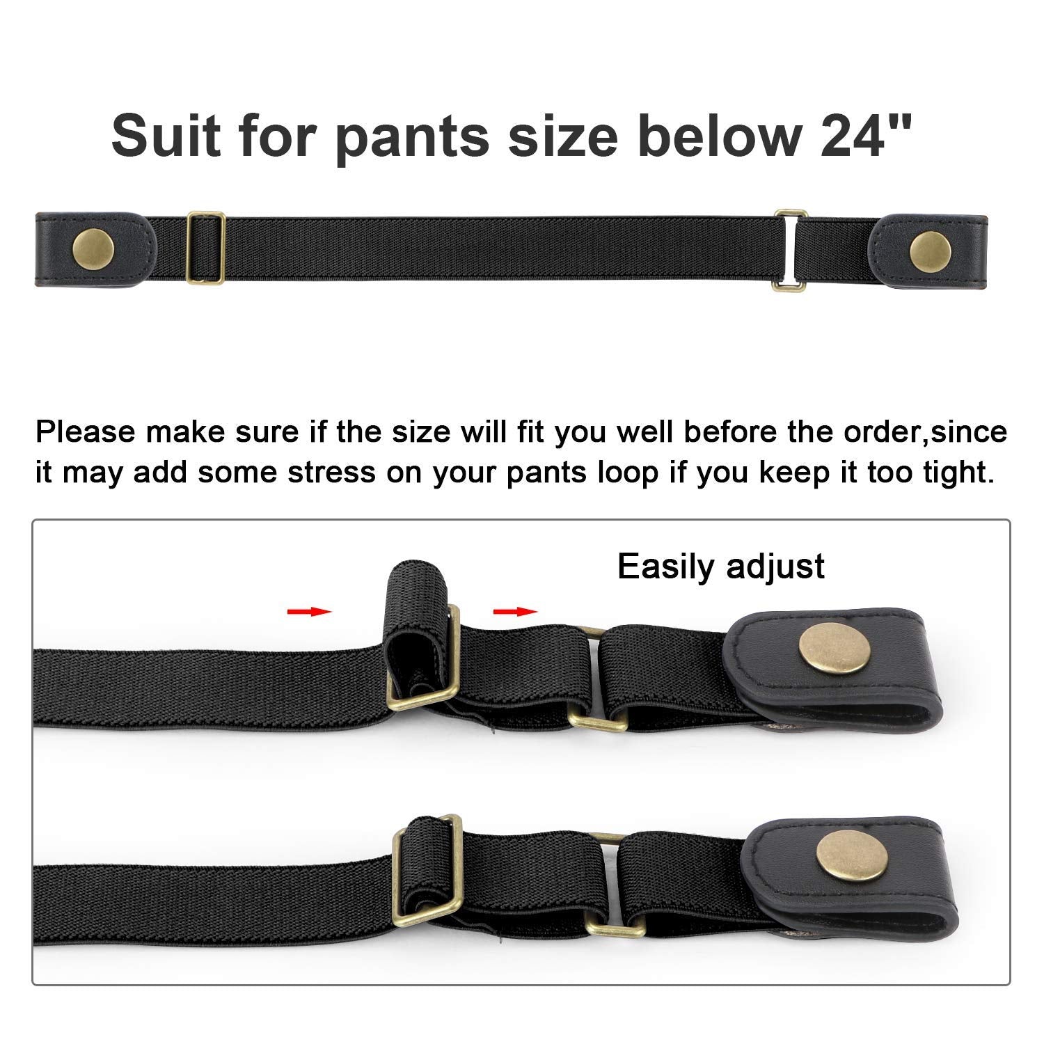 No Buckle Stretch Belt for Child Boys and Girls Buckle Free Kids Belt Up to 24 Inches - JASGOOD OFFICIAL