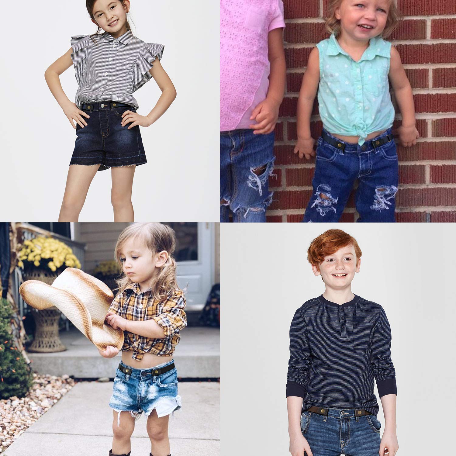 No Buckle Stretch Belt for Child Boys and Girls Buckle Free Kids Belt Up to 24 Inches - JASGOOD OFFICIAL