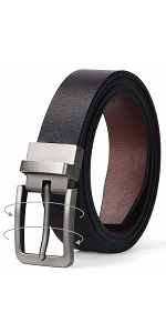 Women Black Leather Belt with Black Buckle,Ladies Classic Waist Belt for Jeans Pants Fashion Design (A-Black, Fit for Pants Size 33"-38") - JASGOOD OFFICIAL