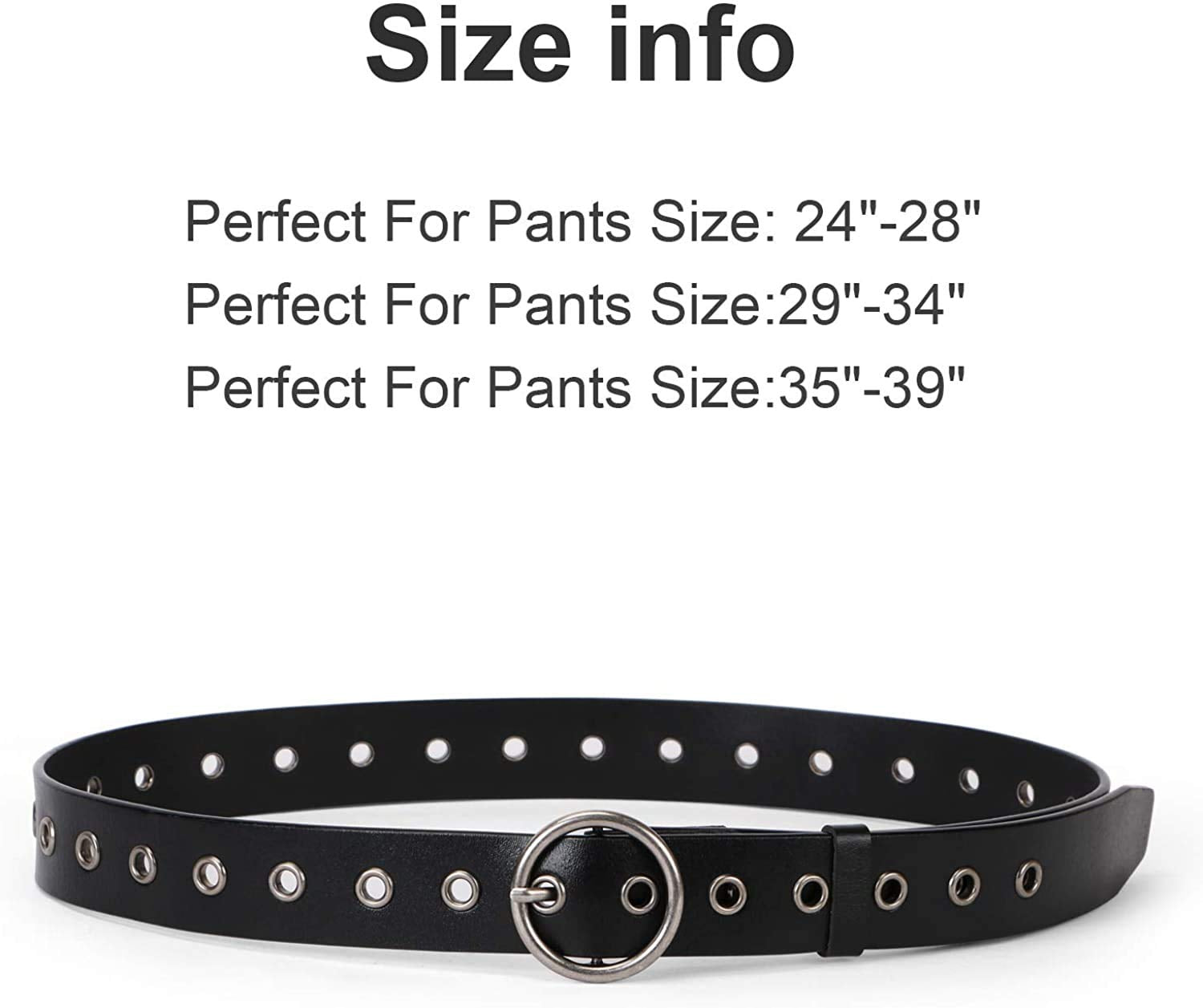 Women Casual Dress Belt Fashion Leather Belt with O Ring Buckle for Jeans Pants - JASGOOD OFFICIAL