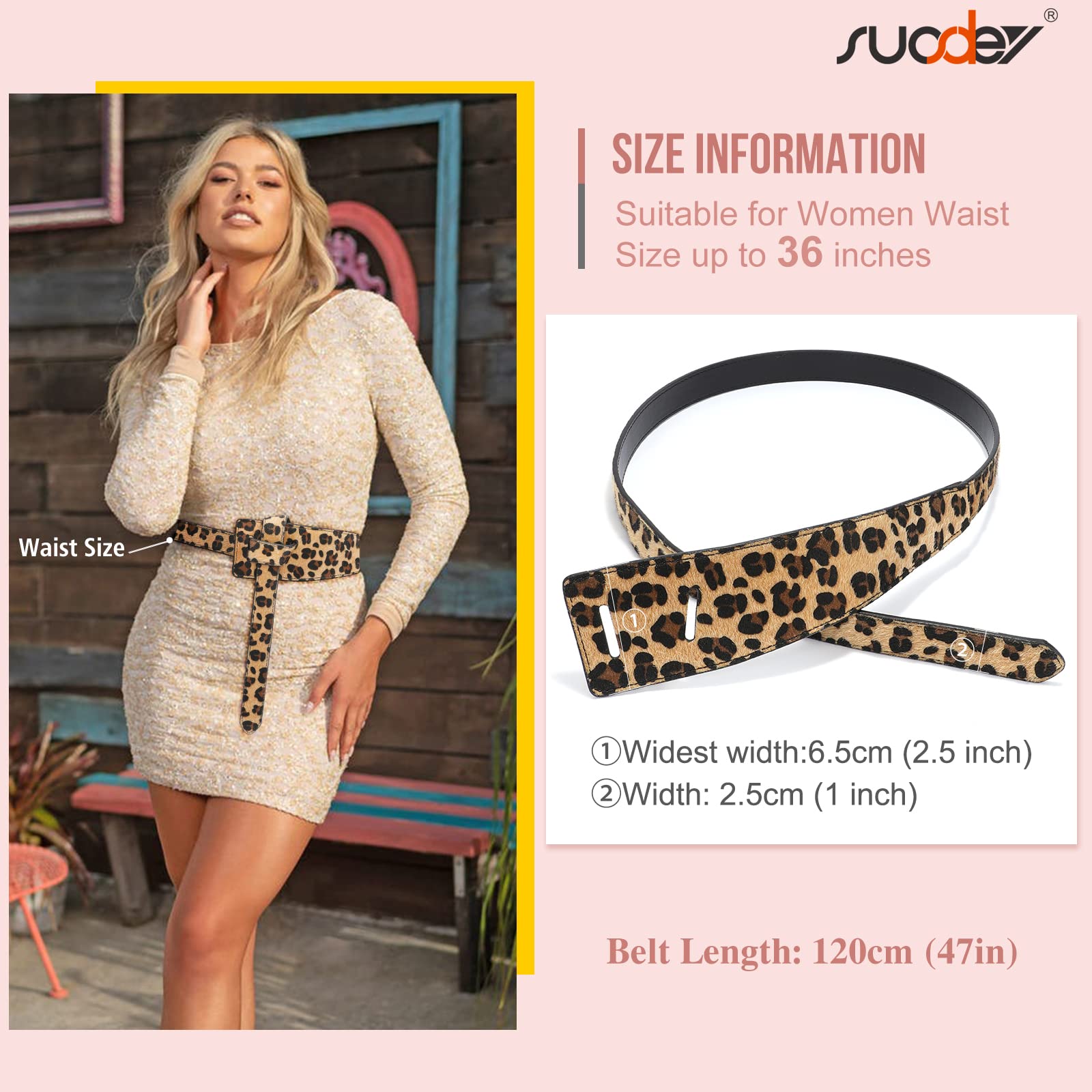 Women Leather Belt No Buckle Fashion Tie Knot Belt for Dress Women Cinch Cowhide Waist Leather Belt - JASGOOD OFFICIAL