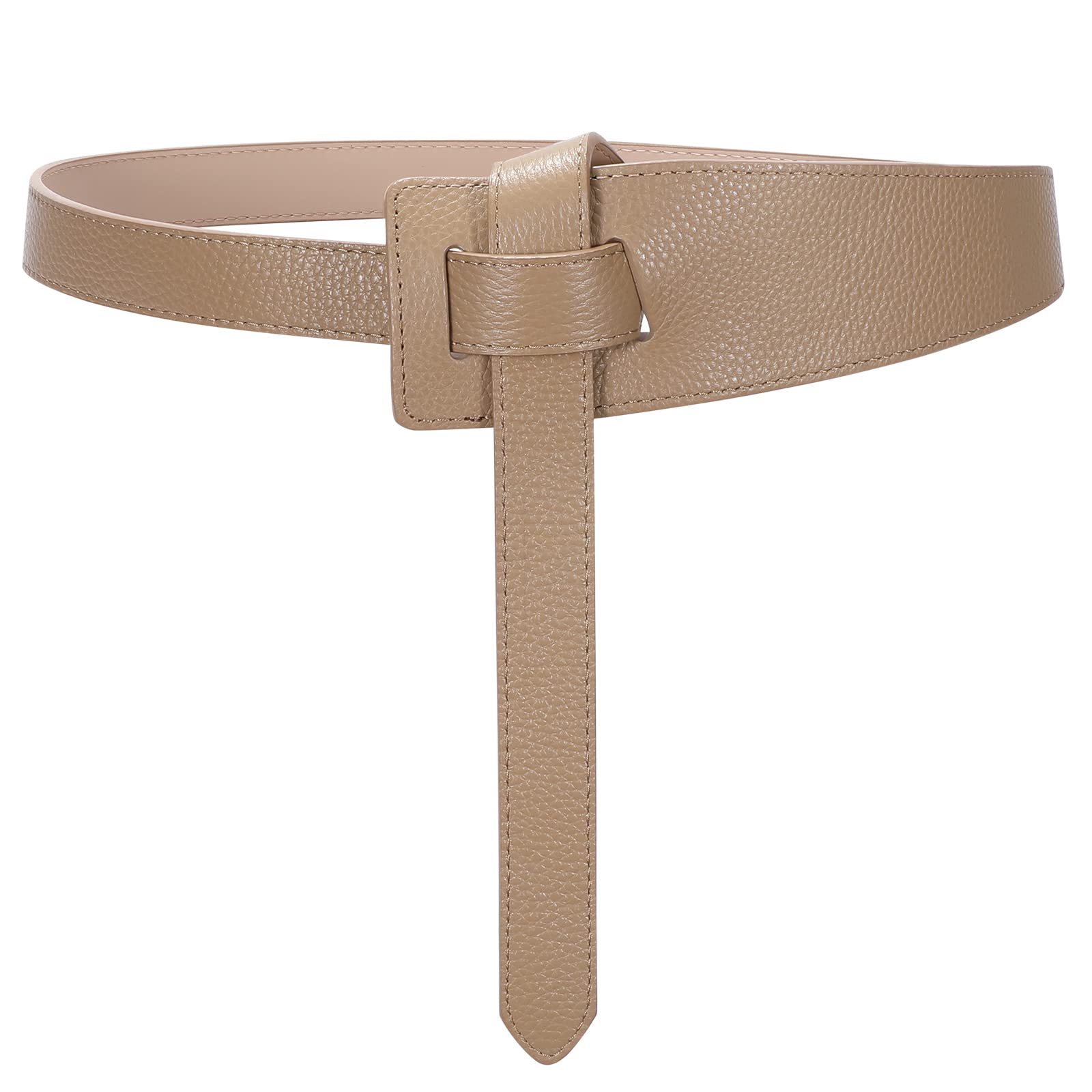 Women Leather Belt No Buckle Fashion Tie Knot Belt for Dress Women Cinch Cowhide Waist Leather Belt - JASGOOD OFFICIAL
