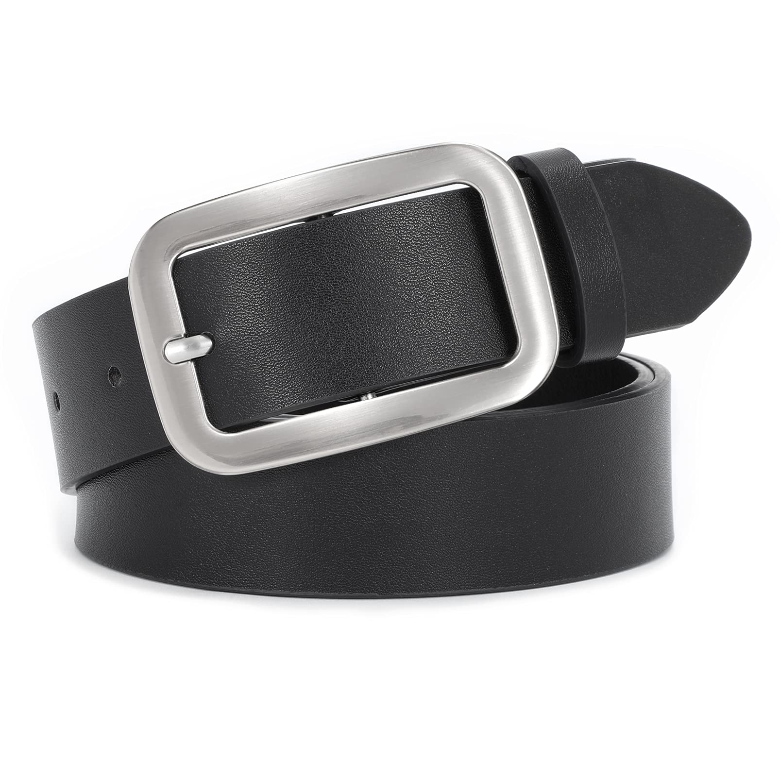 Women Leather Belts for Jeans Pants Fashion Dress Belt for Women with Solid Pin Buckle - JASGOOD OFFICIAL