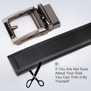 ASGOOD Men’s Genuine Leather Ratchet Dress Belt for men with Automatic Buckle 