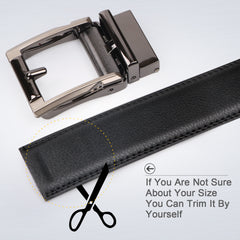 ASGOOD Men’s Genuine Leather Ratchet Dress Belt for men with Automatic Buckle 