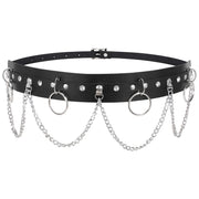 Halloween Punk Black Waist Chain Belt Women Leather Rave Body Goth Accessories Jewelry for Girls by JASGOOD