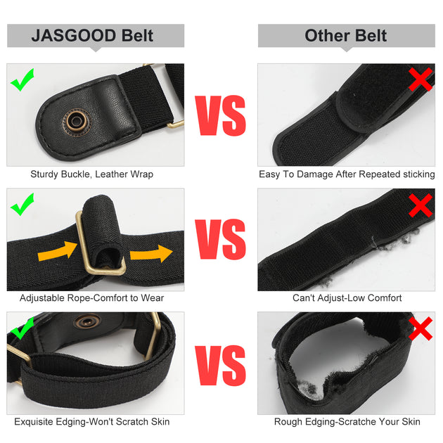 No Buckle Stretch Belt for Women/Men—2 Pack Elastic Invisible Belts fo –  JASGOOD OFFICIAL