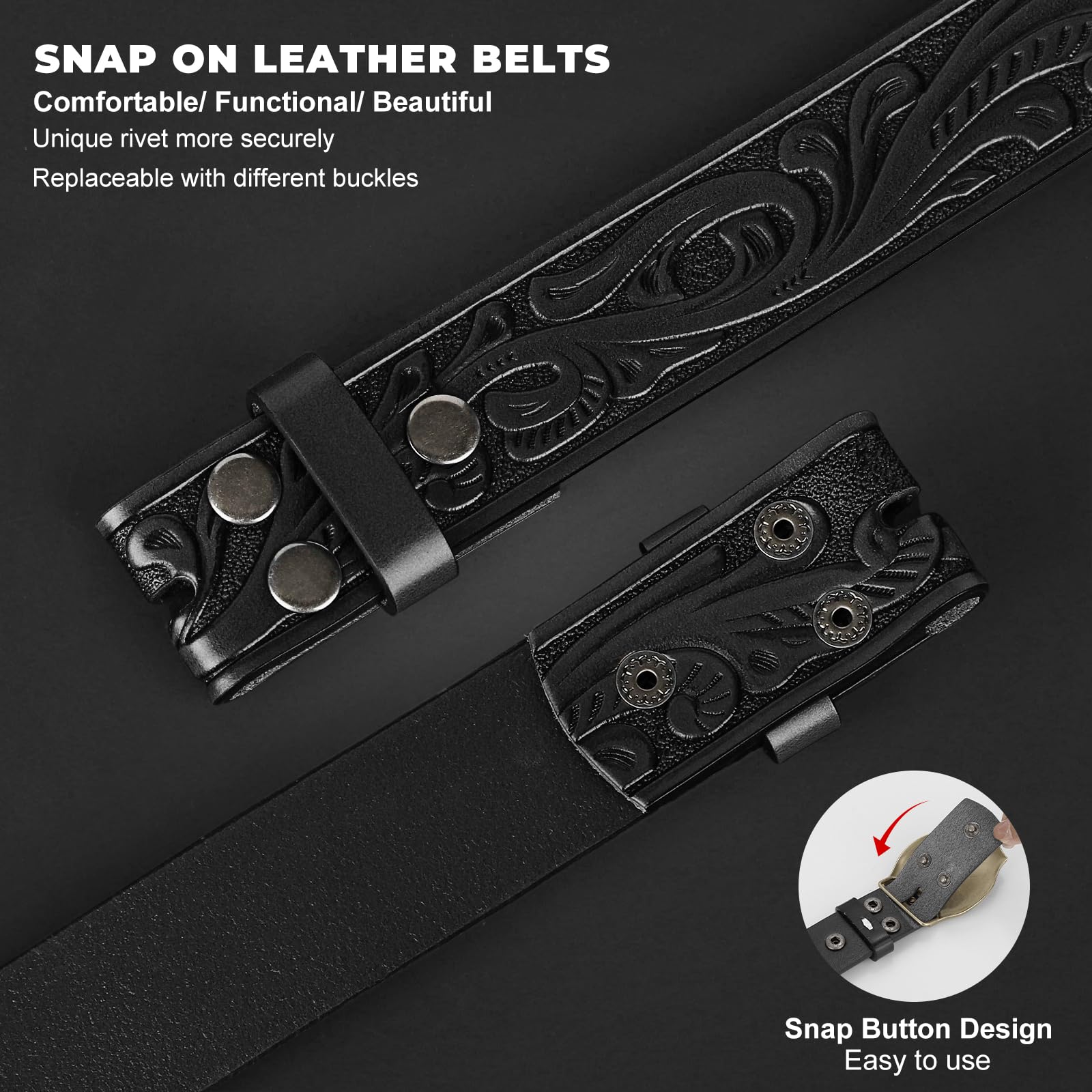 Western Belt Strap Without Buckle - JASGOOD OFFICIAL