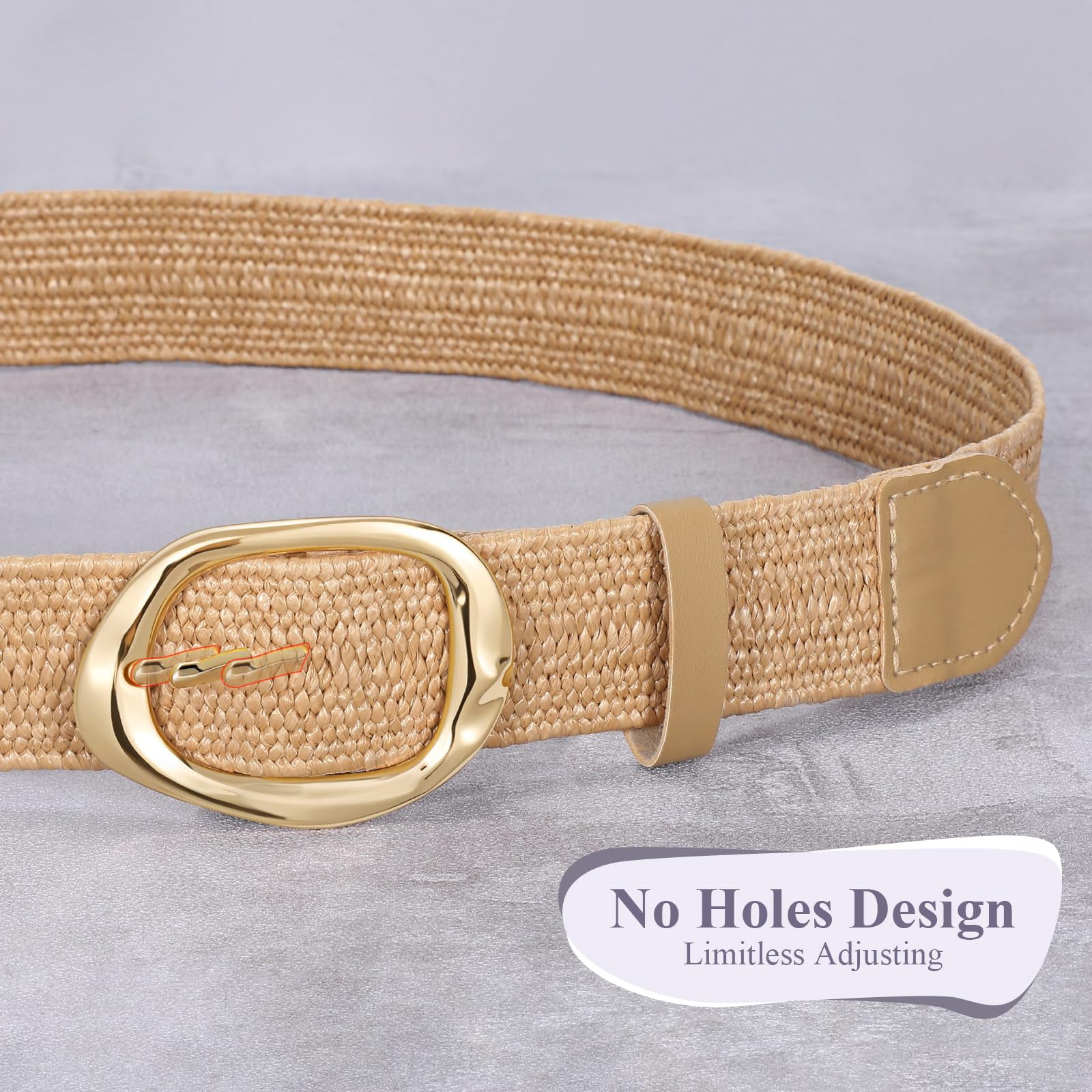 Rattan Braided Stretch Ladies Waist Belt - JASGOOD OFFICIAL