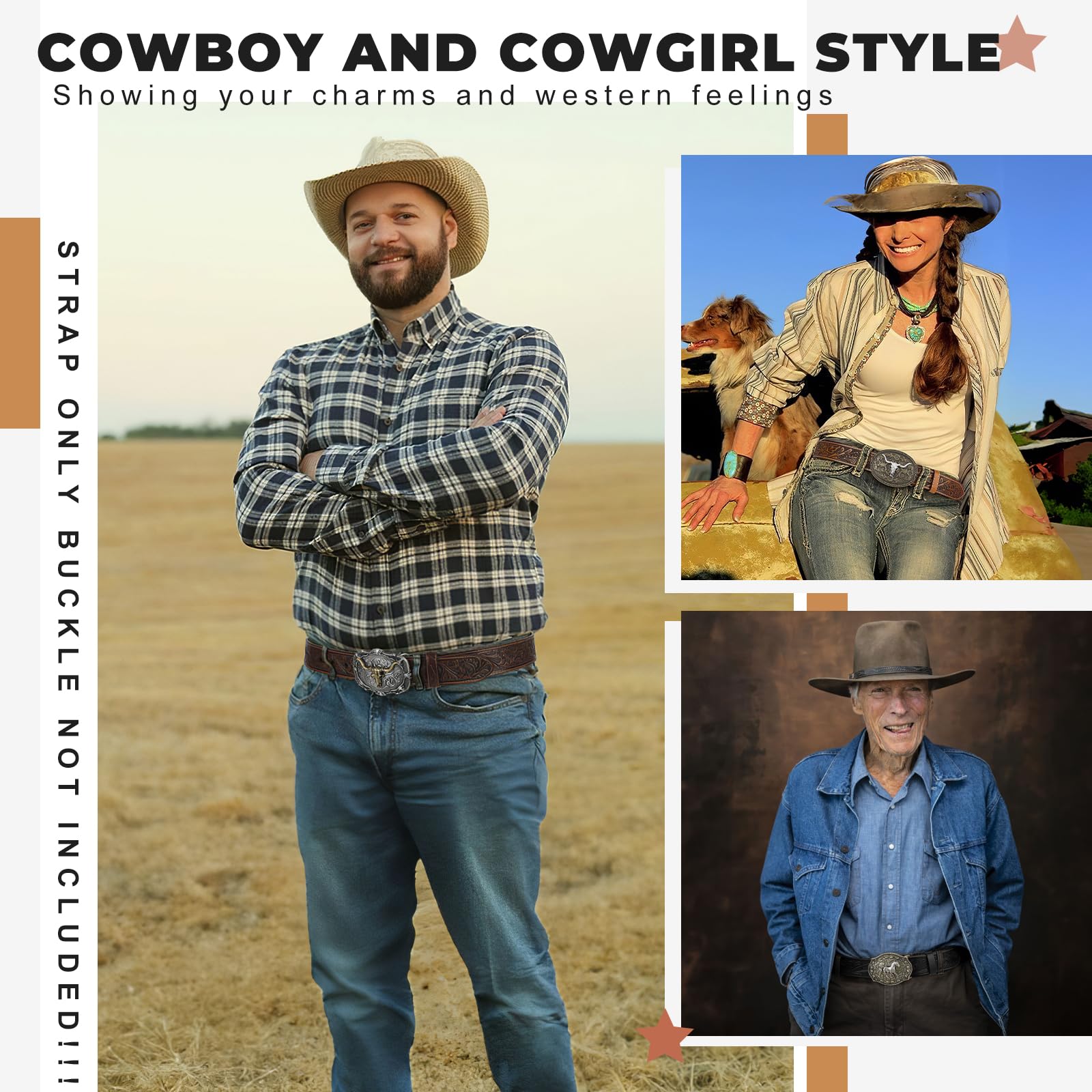 Western Belt Strap Without Buckle - JASGOOD OFFICIAL
