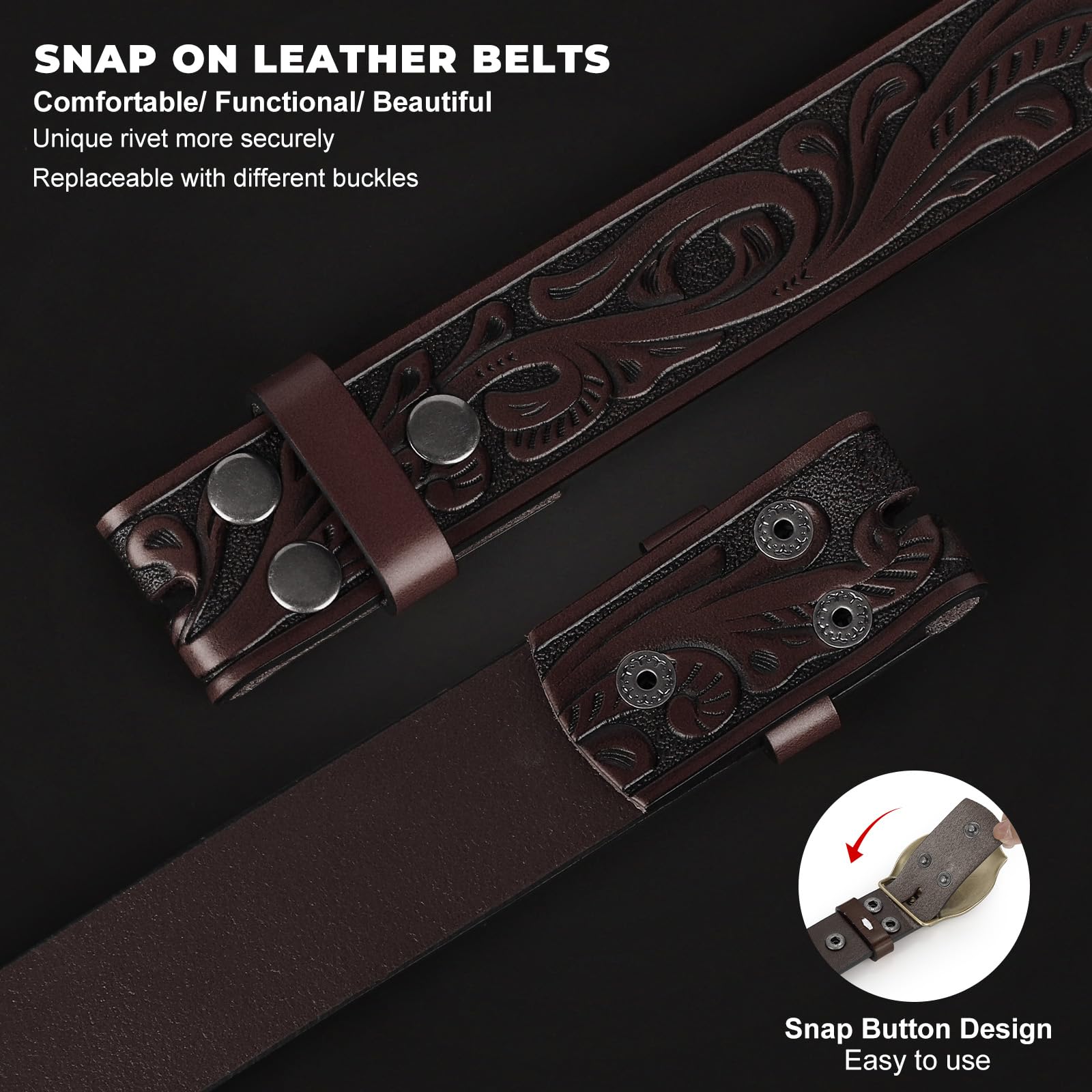 Western Belt Strap Without Buckle - JASGOOD OFFICIAL