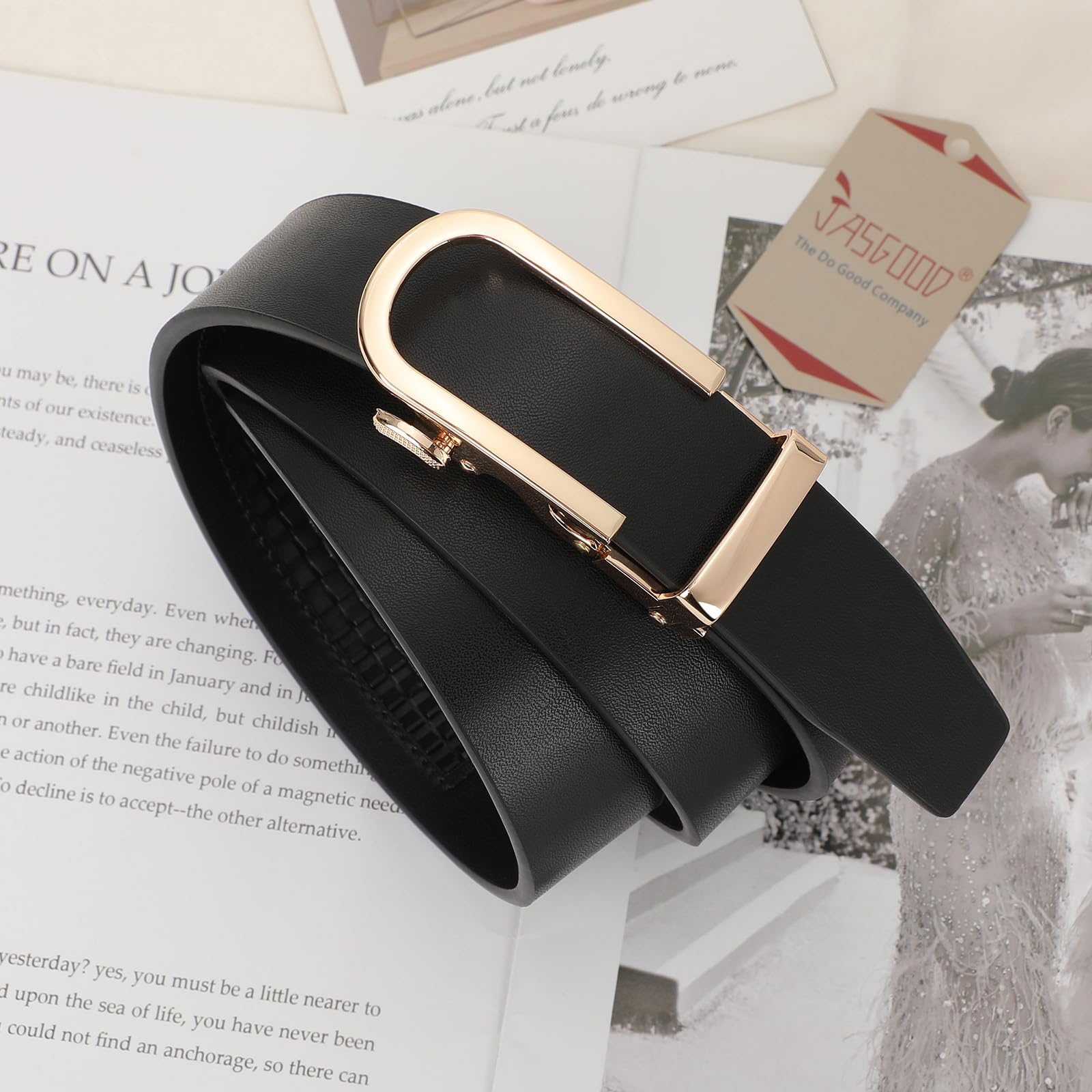 Women Sliding Belt with Automatic Buckle