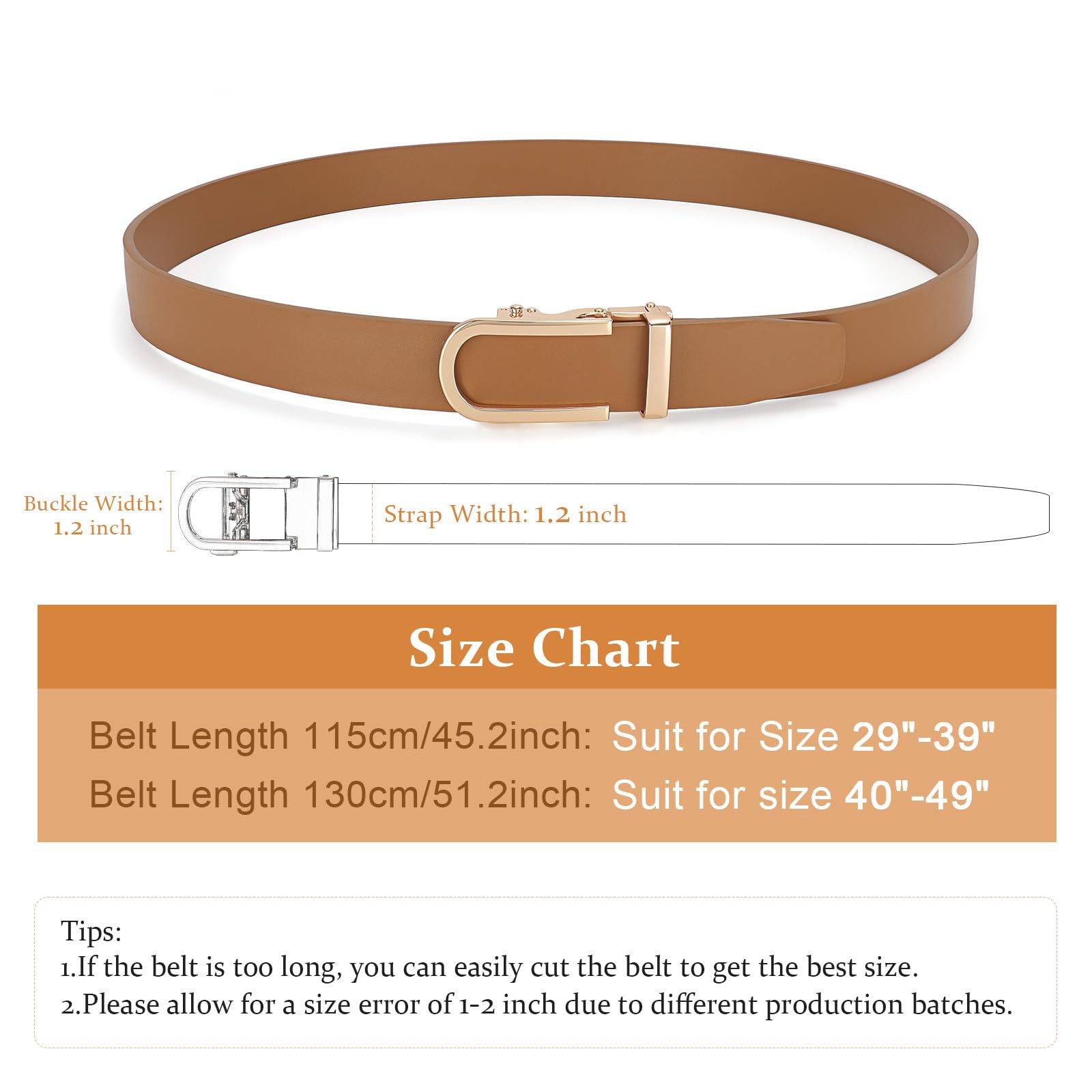 Women Sliding Belt with Automatic Buckle