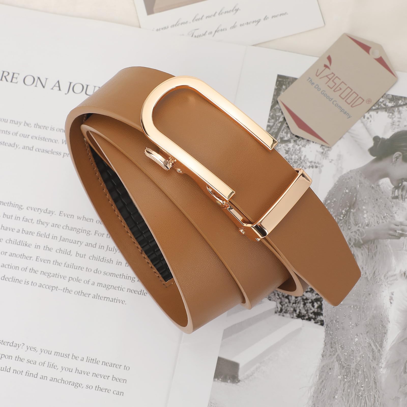 Women Sliding Belt with Automatic Buckle