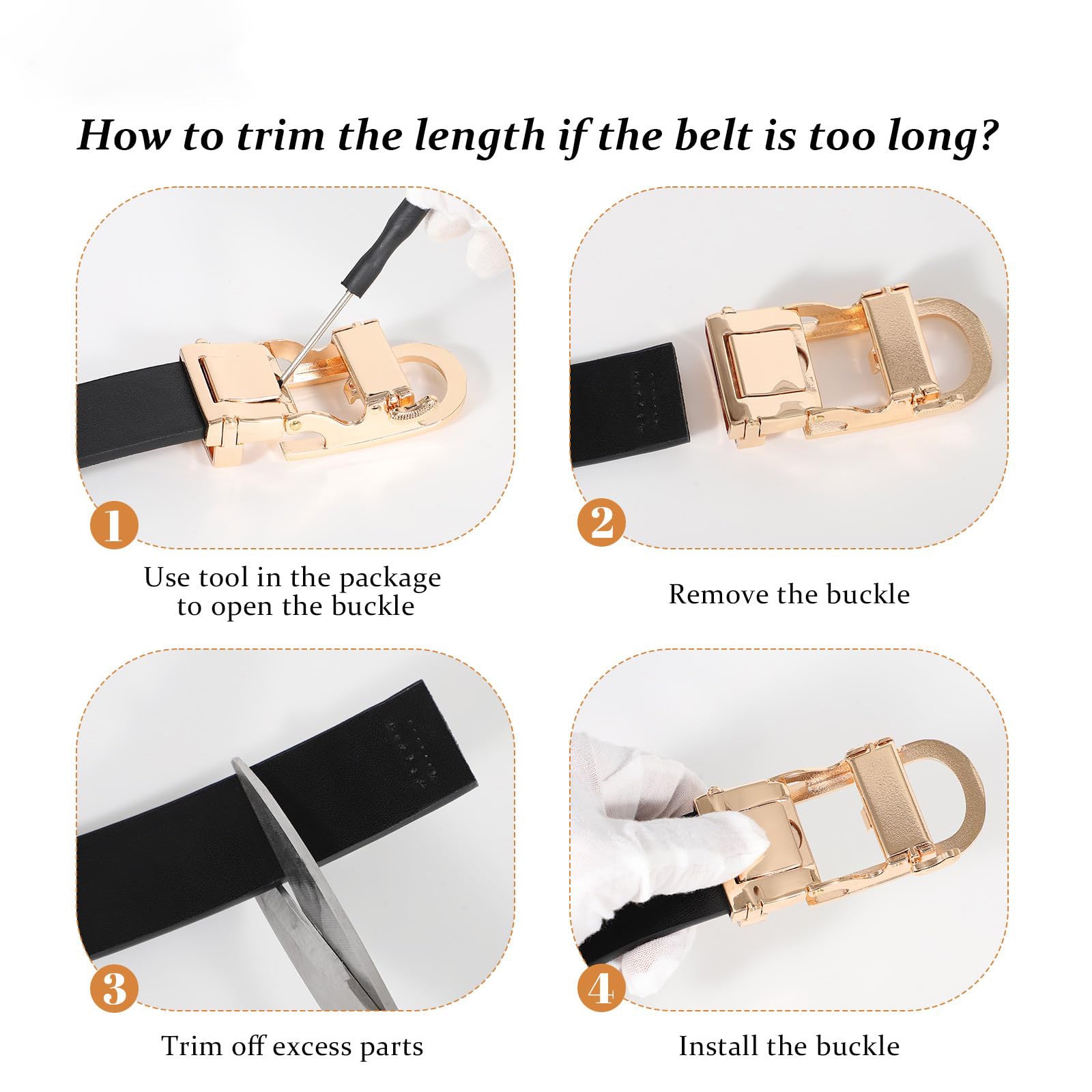 Women Sliding Belt with Automatic Buckle