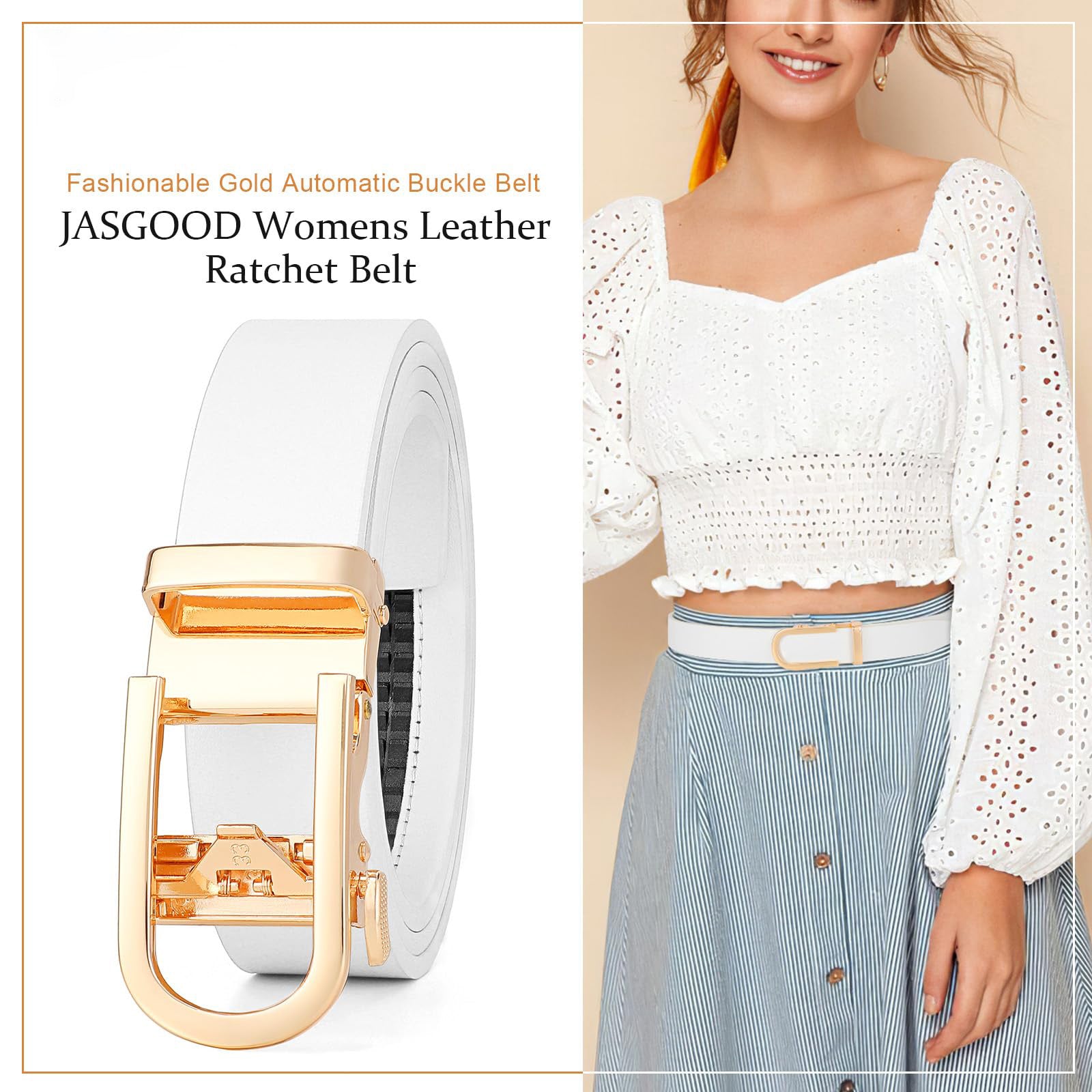 Women Sliding Belt with Automatic Buckle