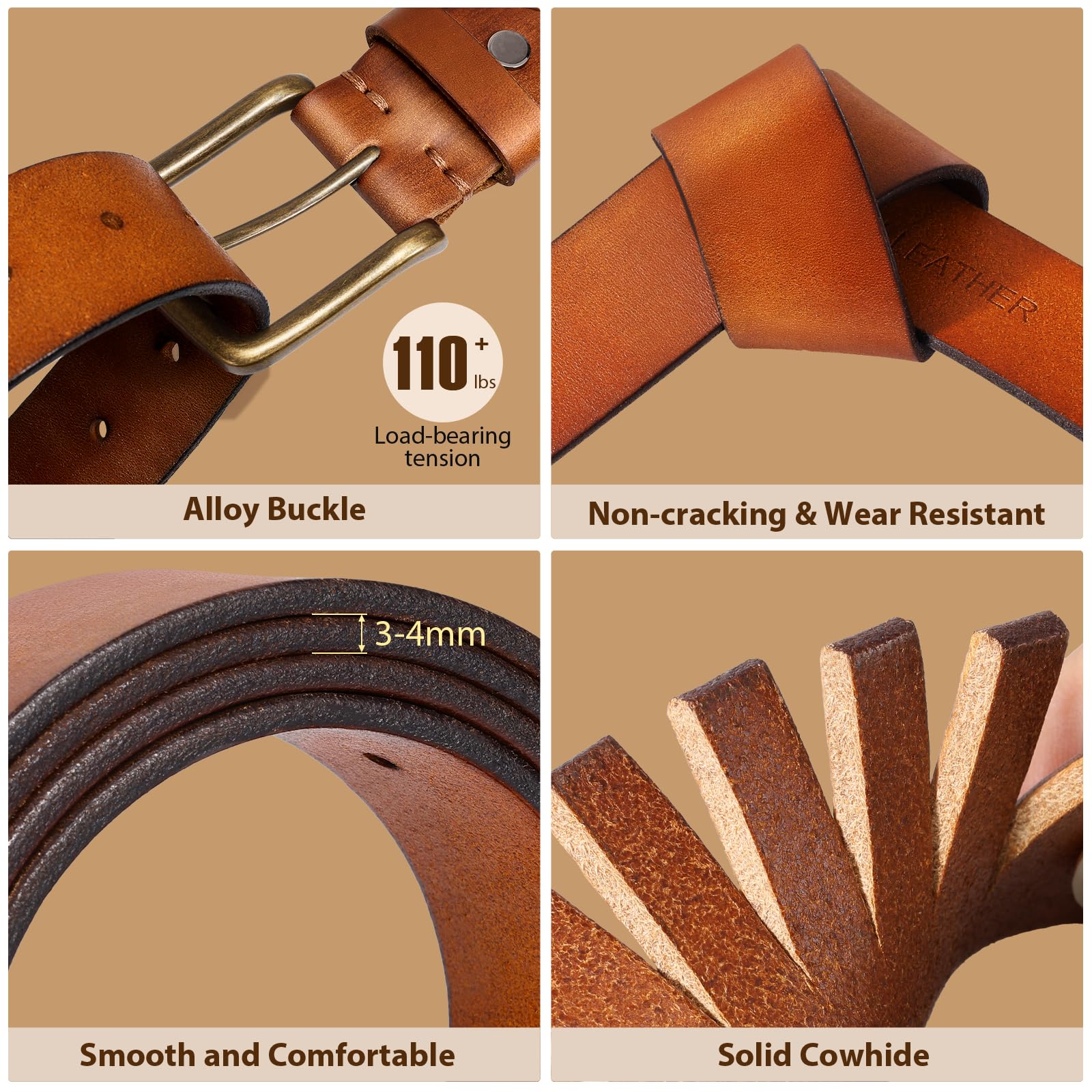 Handmade Full Grain Leather Belts for Men