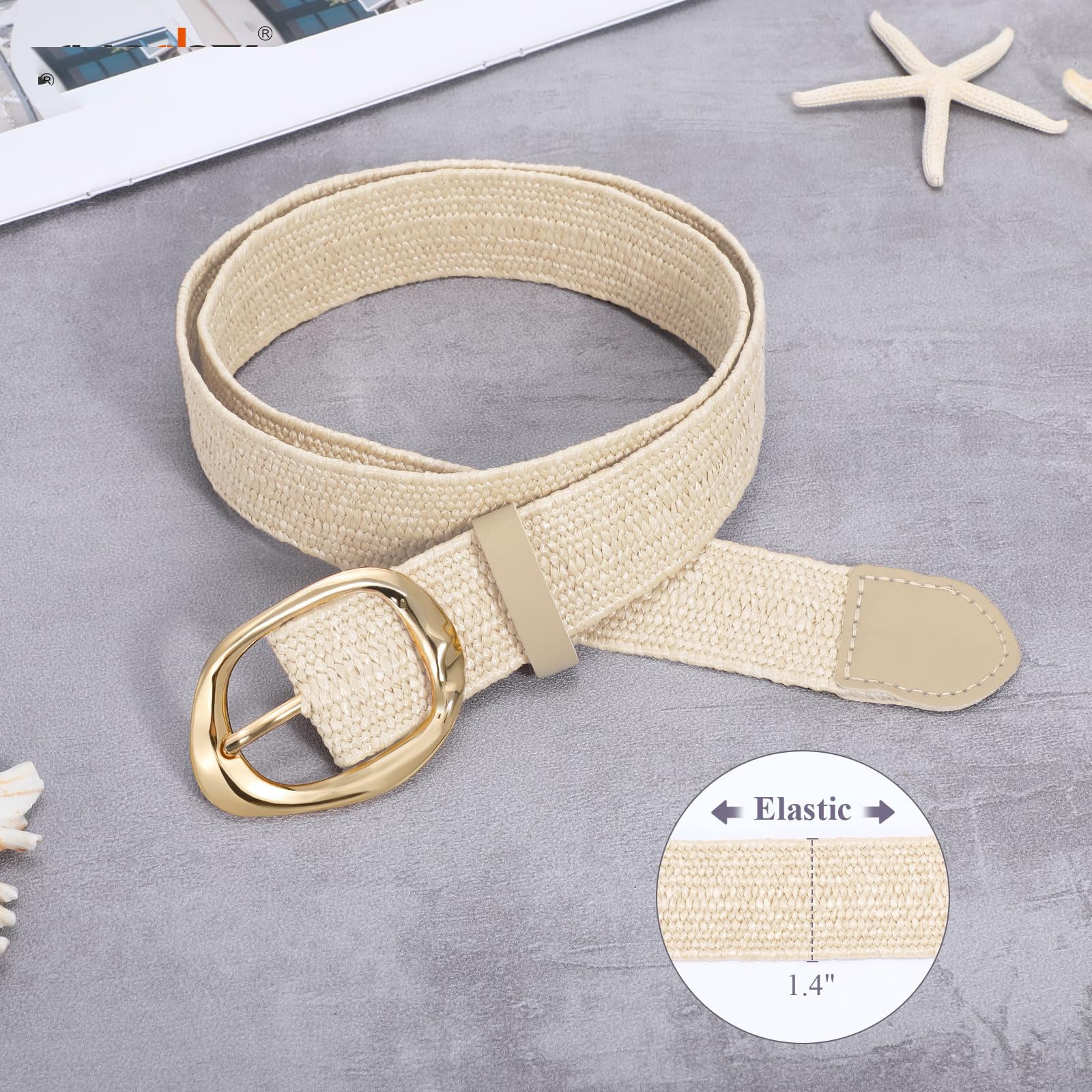 Rattan Braided Stretch Ladies Waist Belt - JASGOOD OFFICIAL