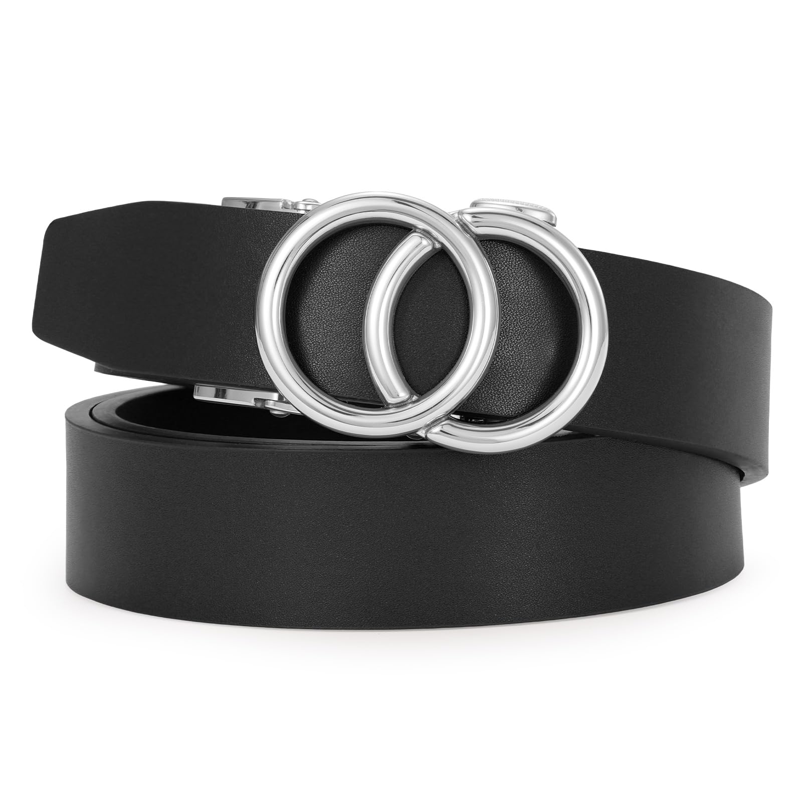 Automatic Sliding Ratchet Leather Belt