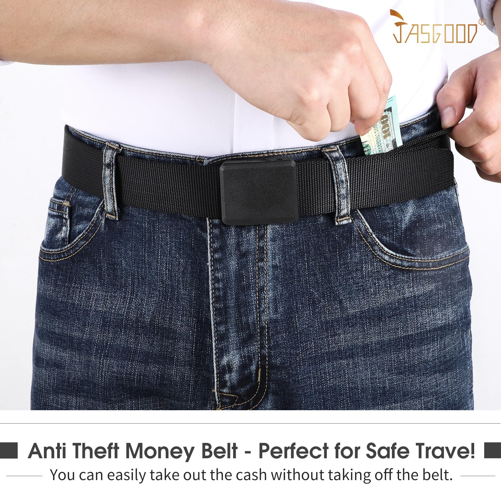 Security Belt with Hidden Money Pocket