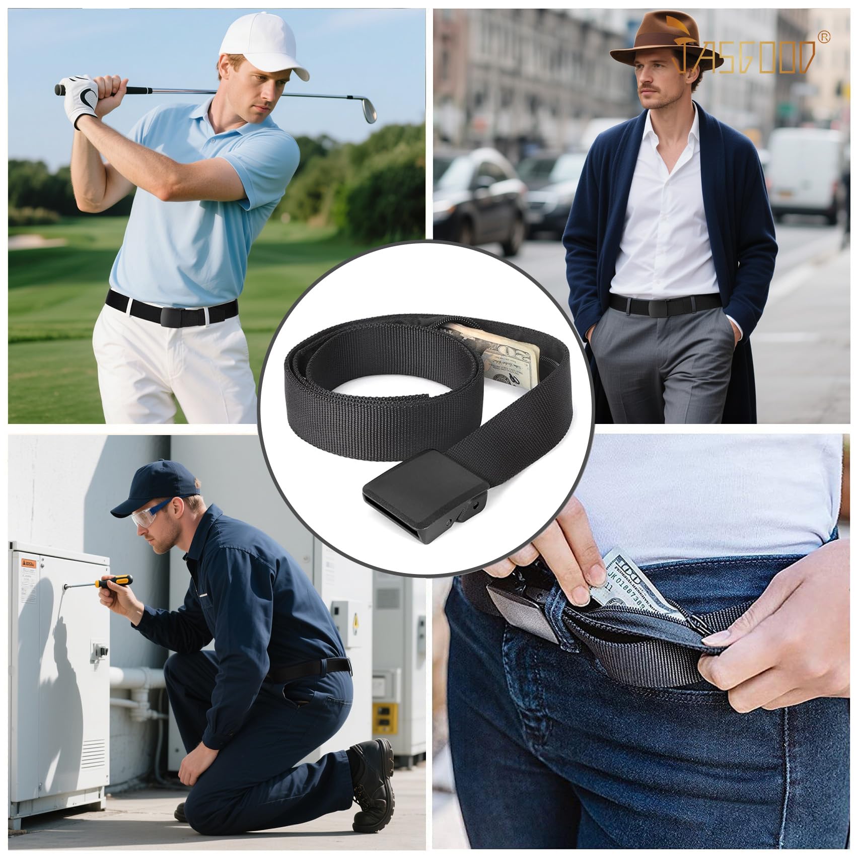 Security Belt with Hidden Money Pocket - JASGOOD OFFICIAL