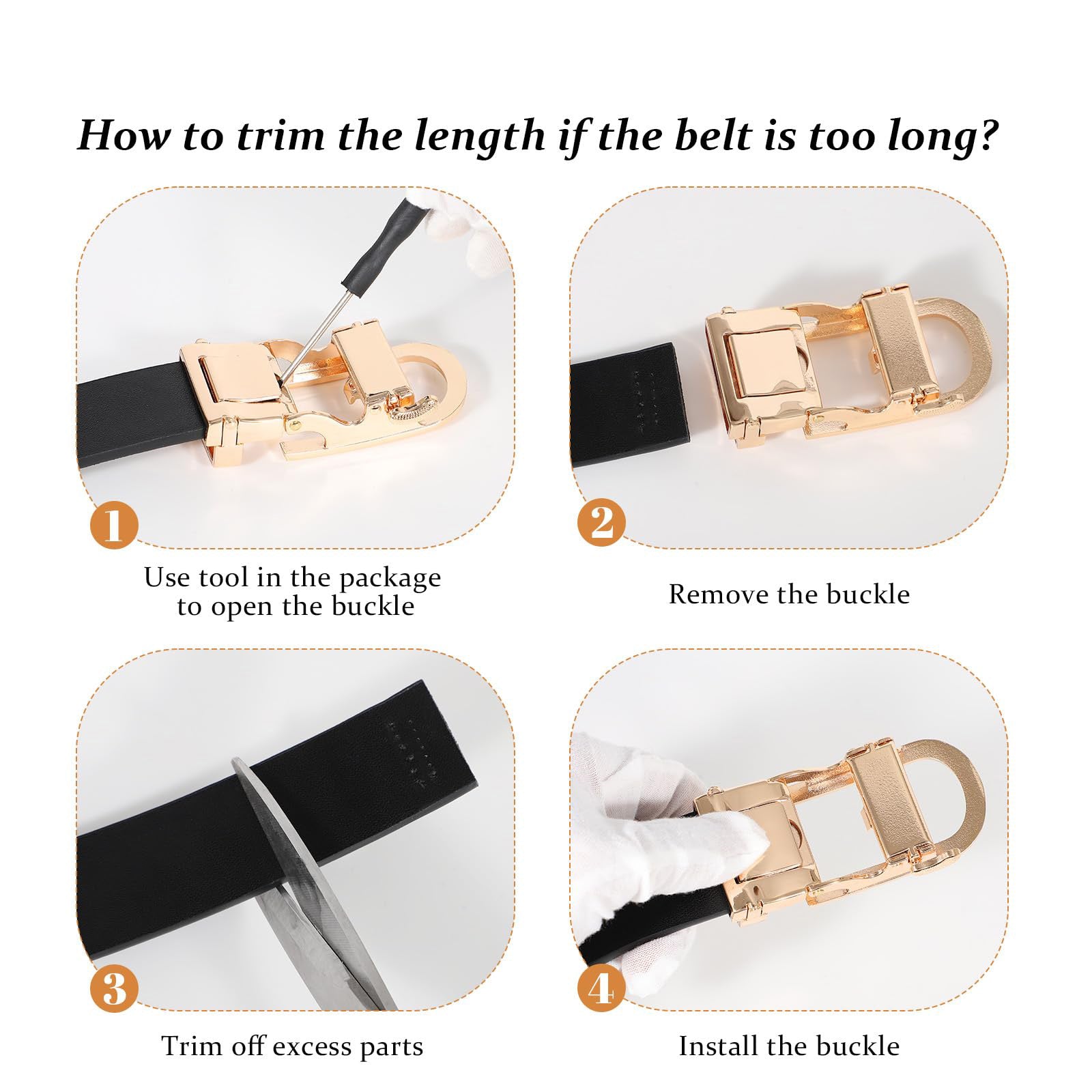 Women Ratchet Sliding Belt