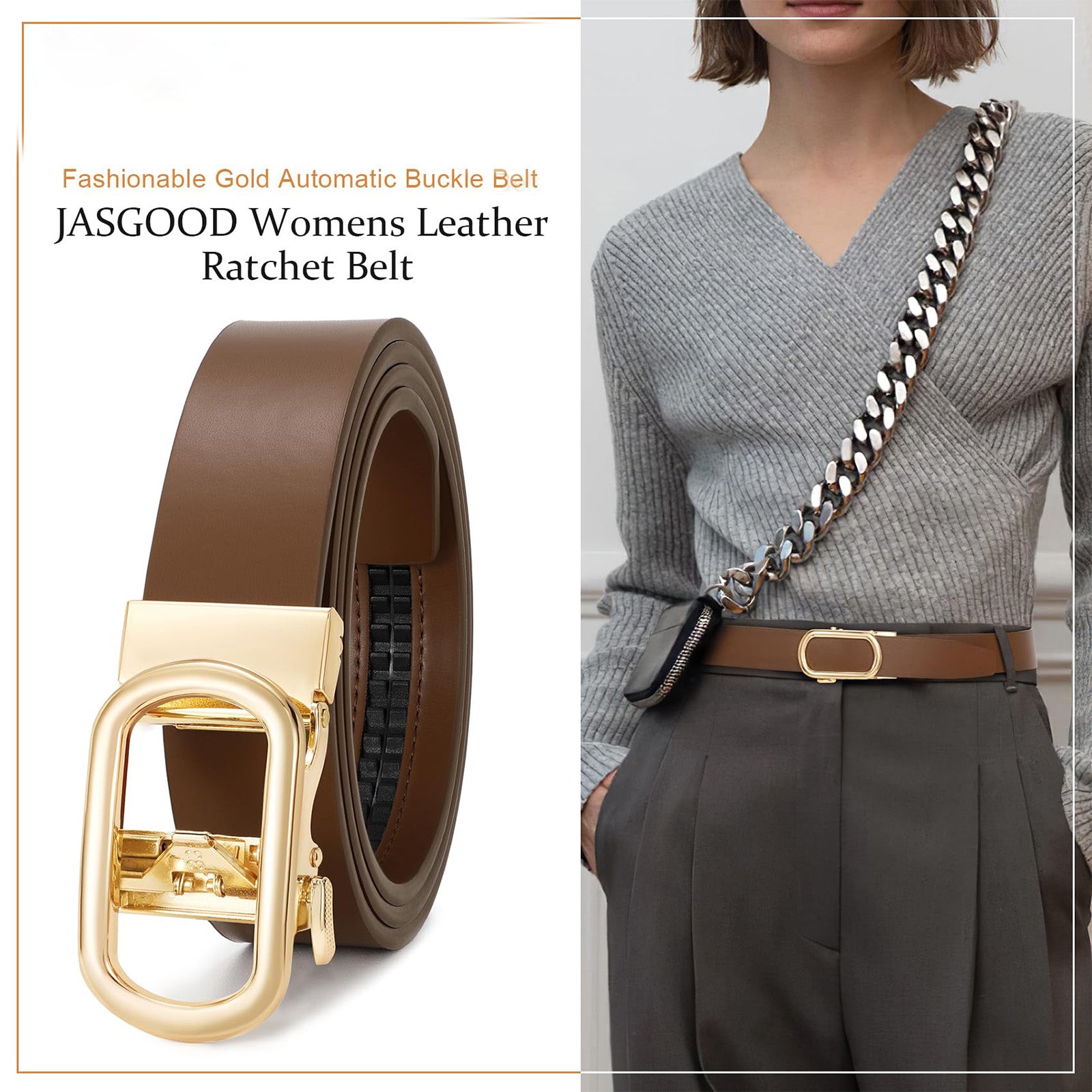 Women Ratchet Sliding Belt