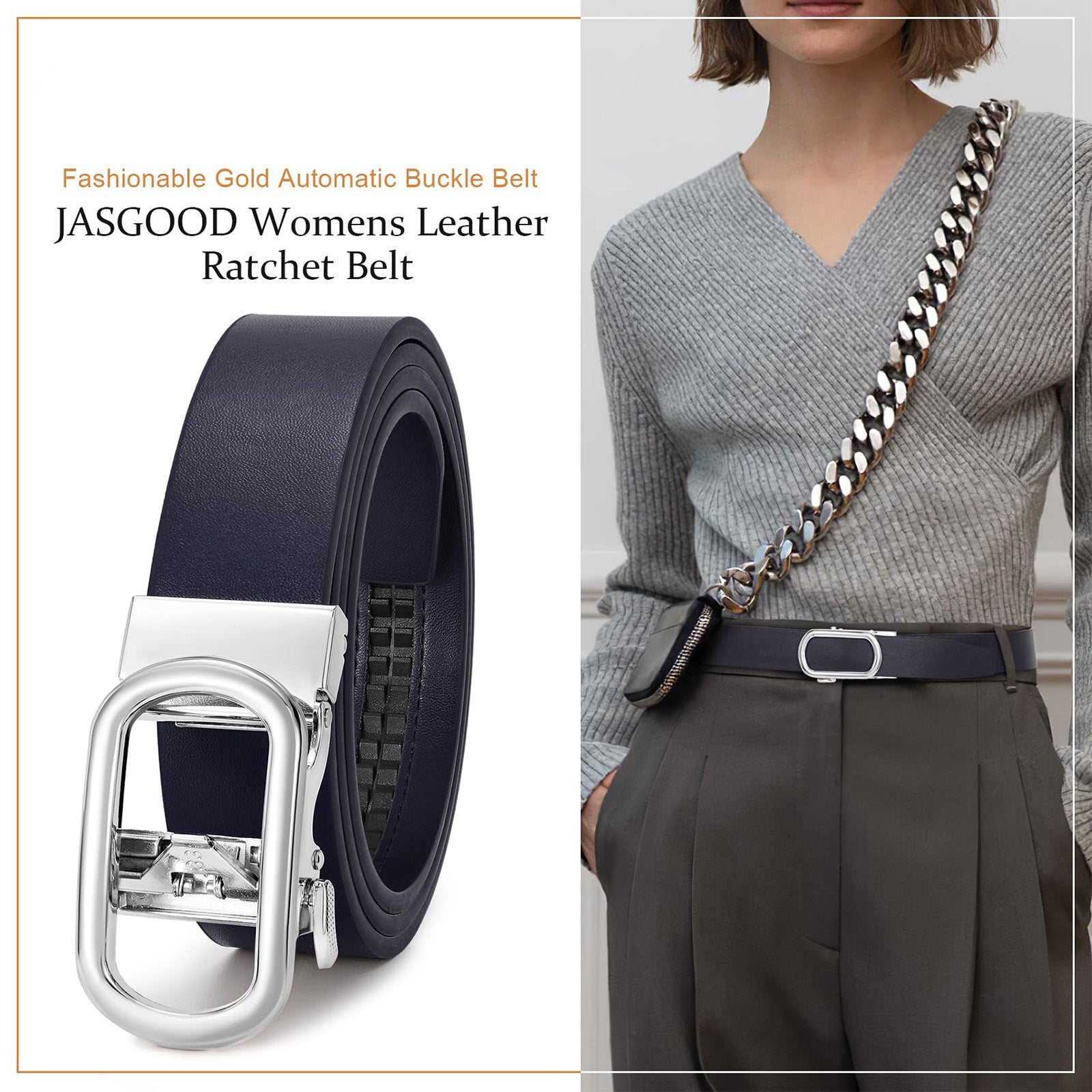 Women Ratchet Sliding Belt