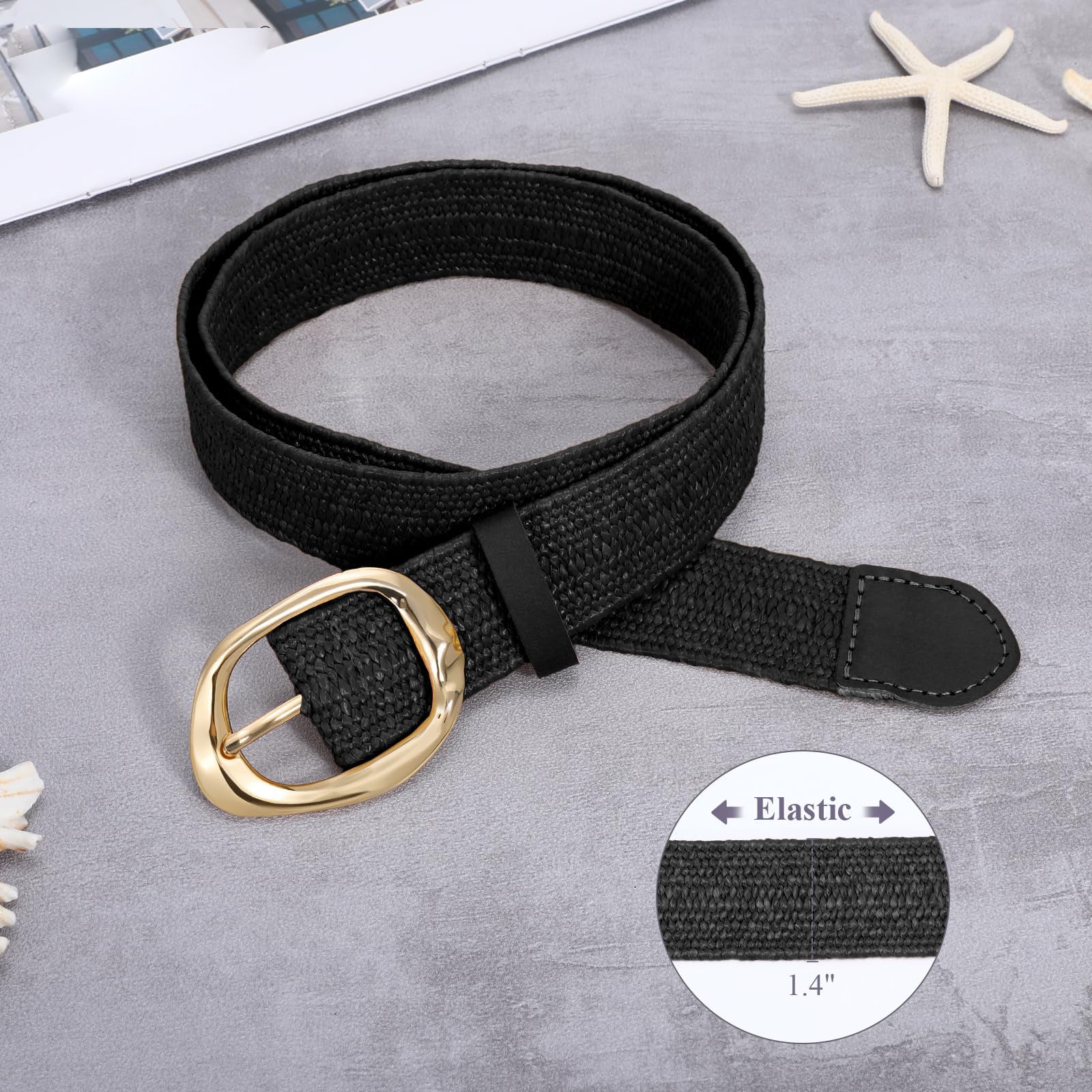 Rattan Braided Stretch Ladies Waist Belt - JASGOOD OFFICIAL