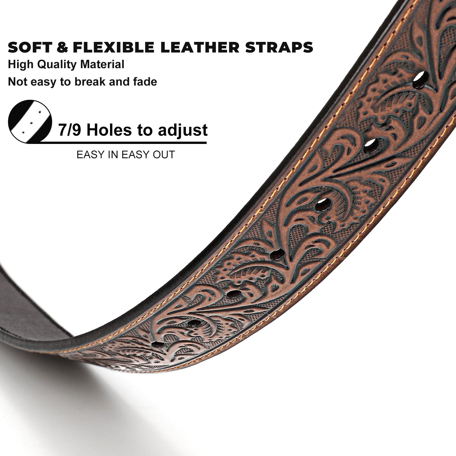 Western Cowboy Cowgirl Leather Belt - JASGOOD OFFICIAL