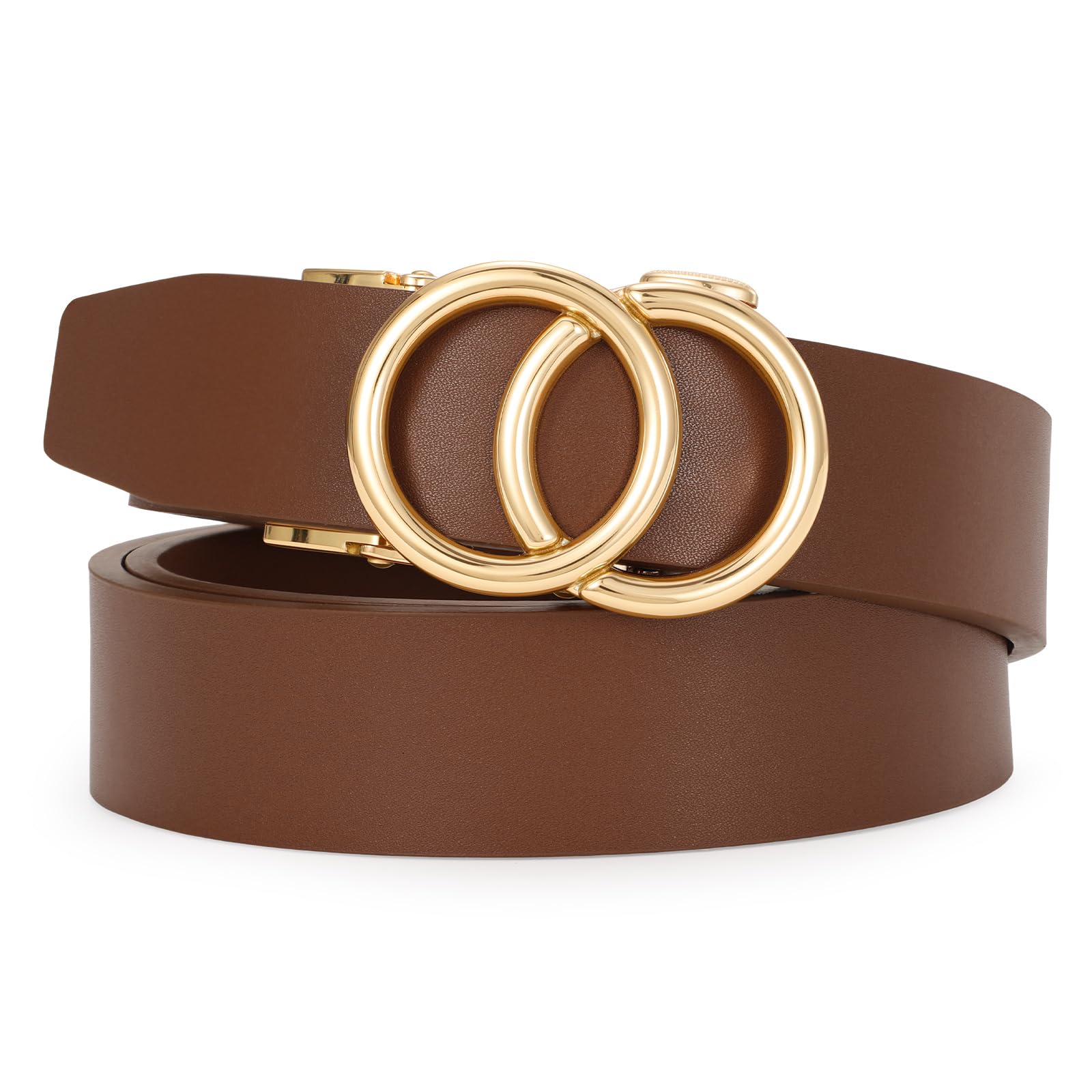 Automatic Sliding Ratchet Leather Belt