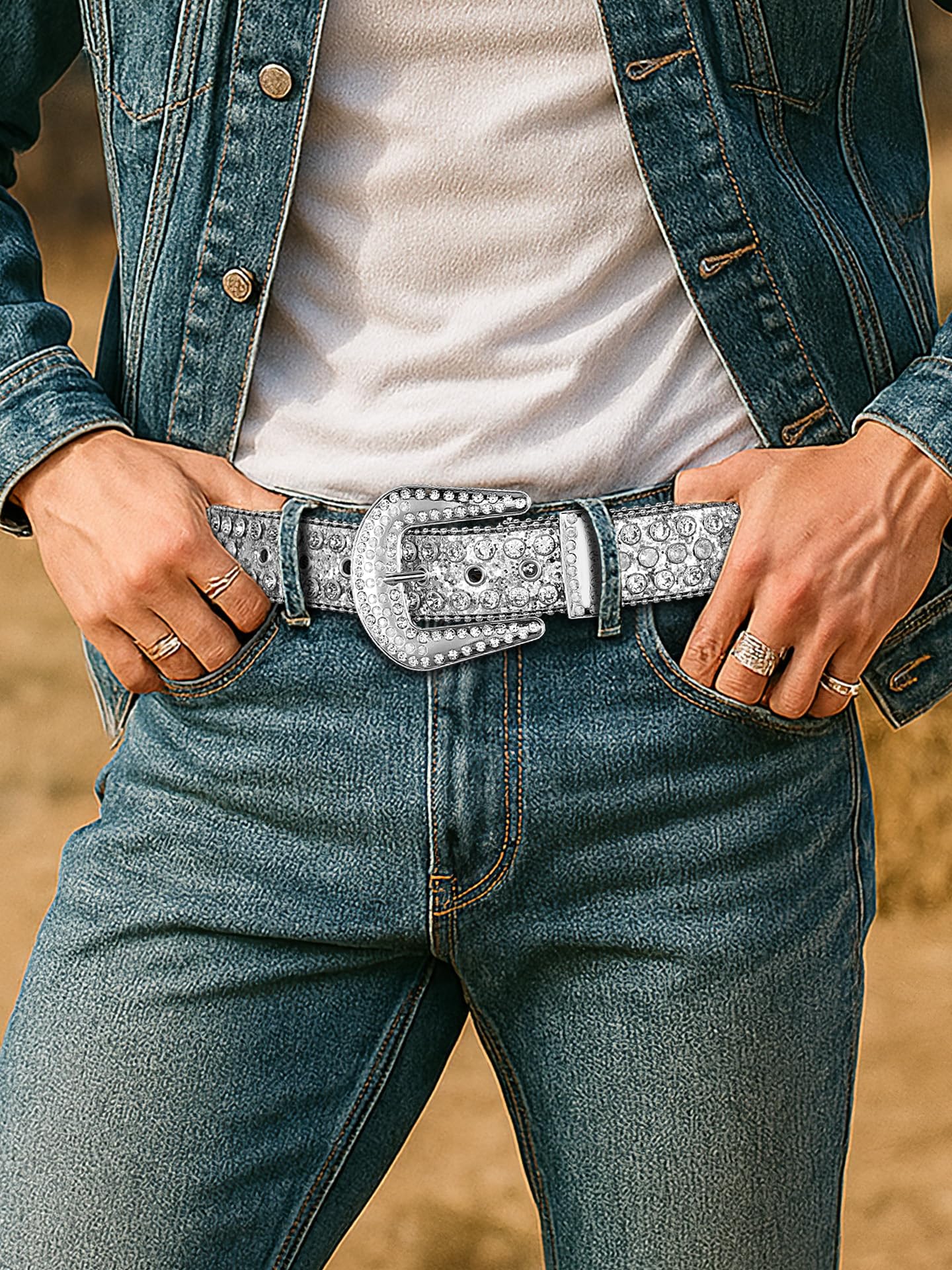 Studded Rhinestone Belts