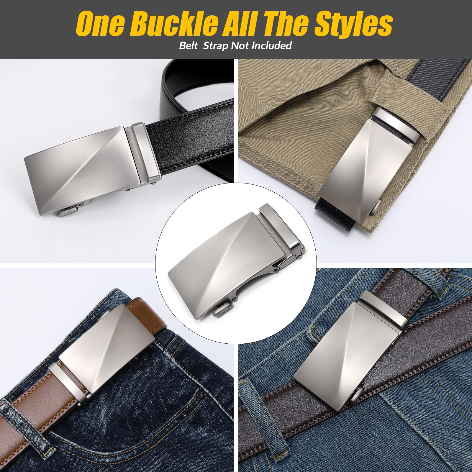 Ratchet Automatic Buckle Fit 1.38" Belt Strap | Only Buckle