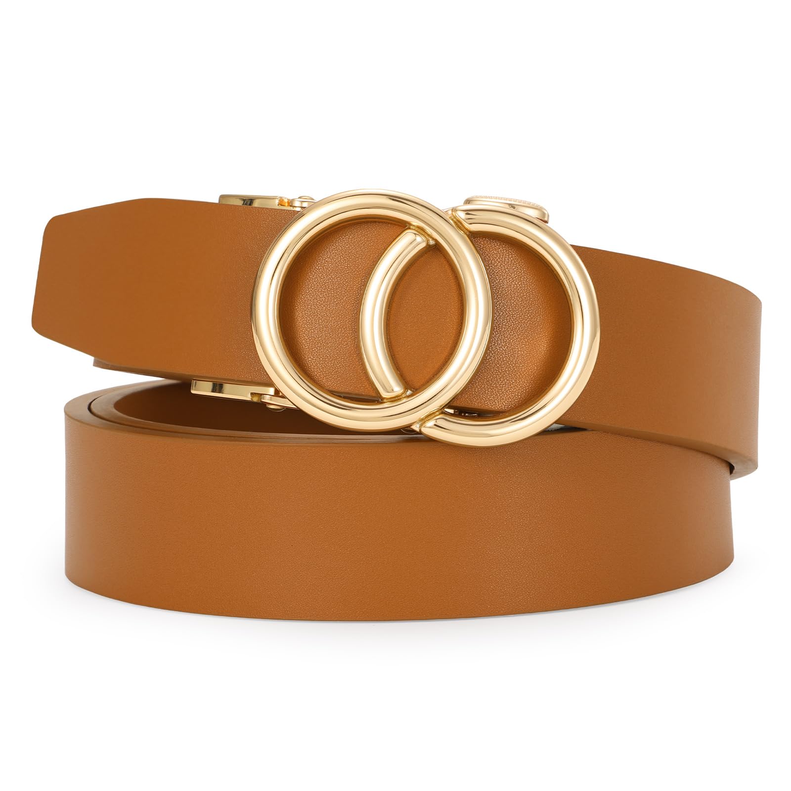 Automatic Sliding Ratchet Leather Belt