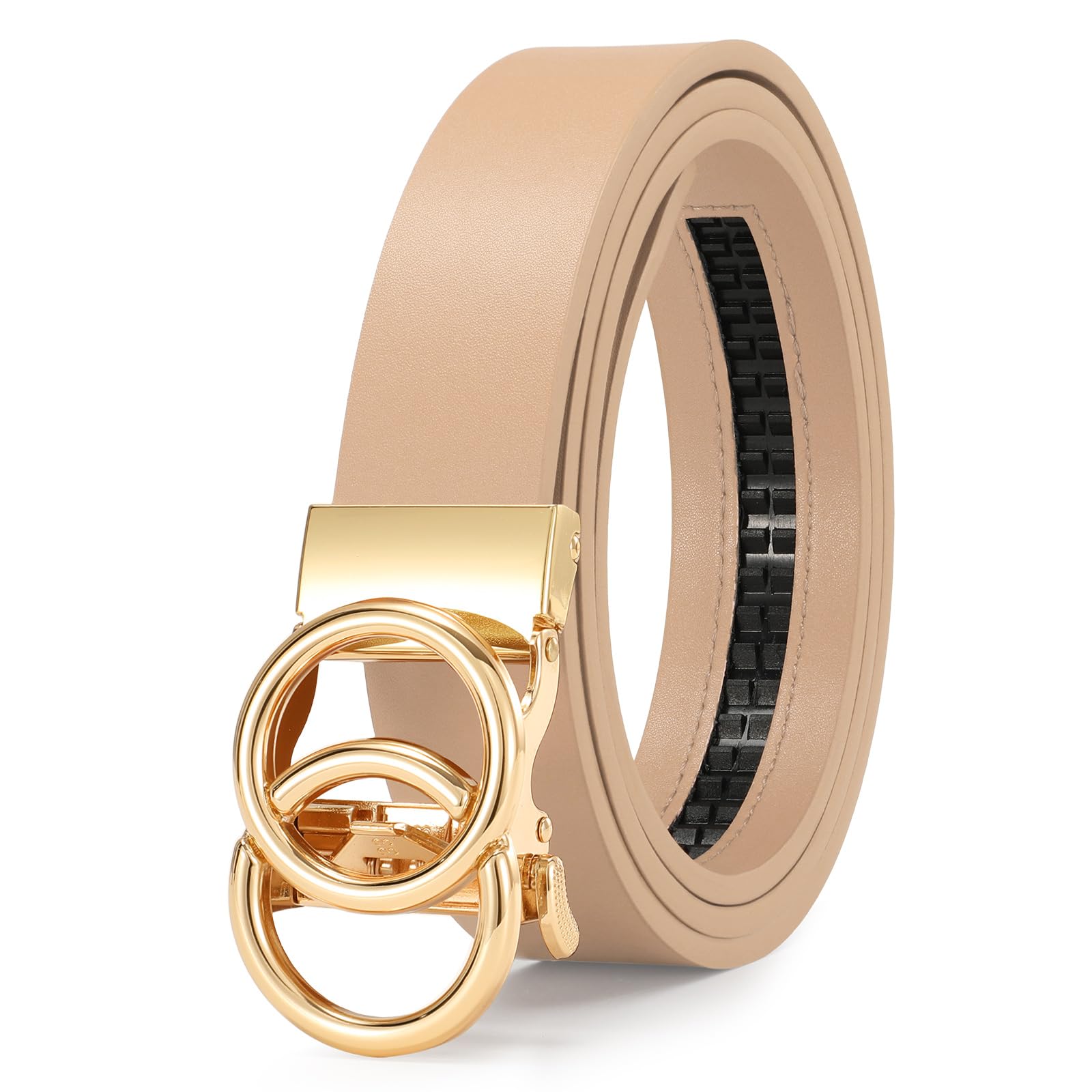 Automatic Sliding Ratchet Leather Belt