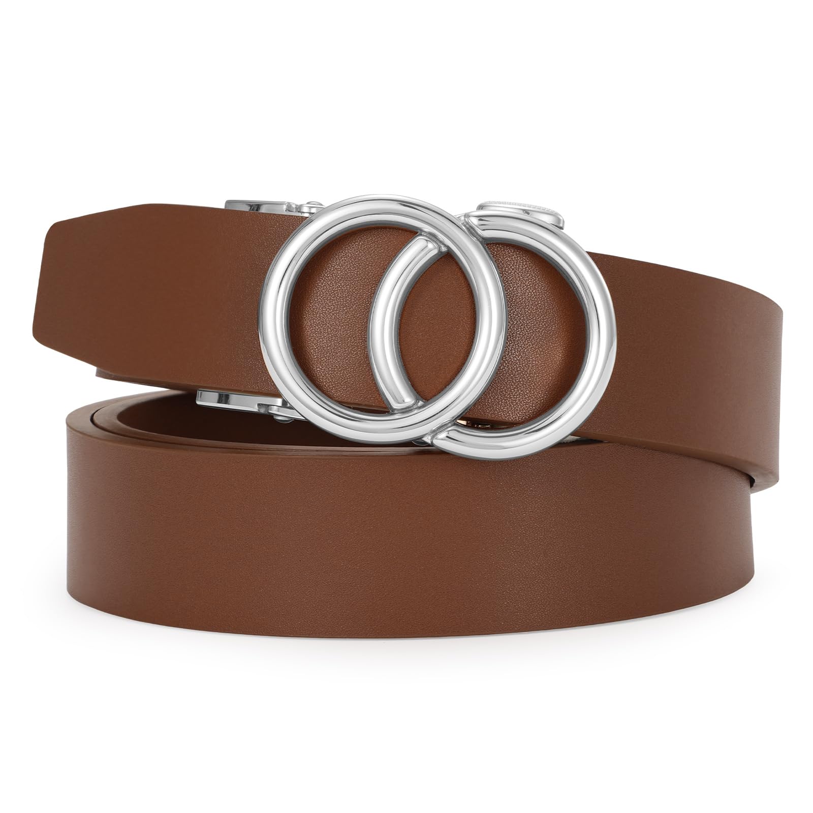 Automatic Sliding Ratchet Leather Belt